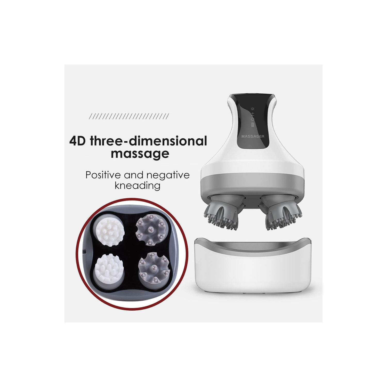 Hair scalp massager,Electric Scalp Massager, Waterproof Head Massager Scalp Stress Relax with Red and Blue Light