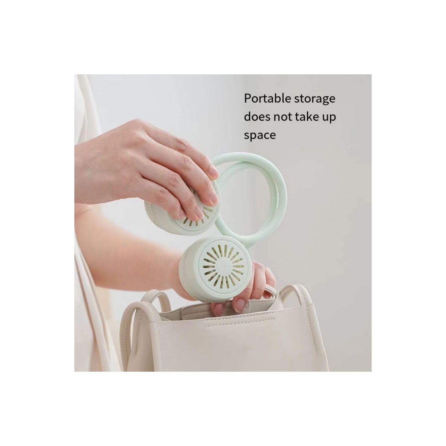 1000mAh LCD portable neck-hanging fan - powerful heat dissipation, USB charging, lightweight design, suitable for sports, work and home use