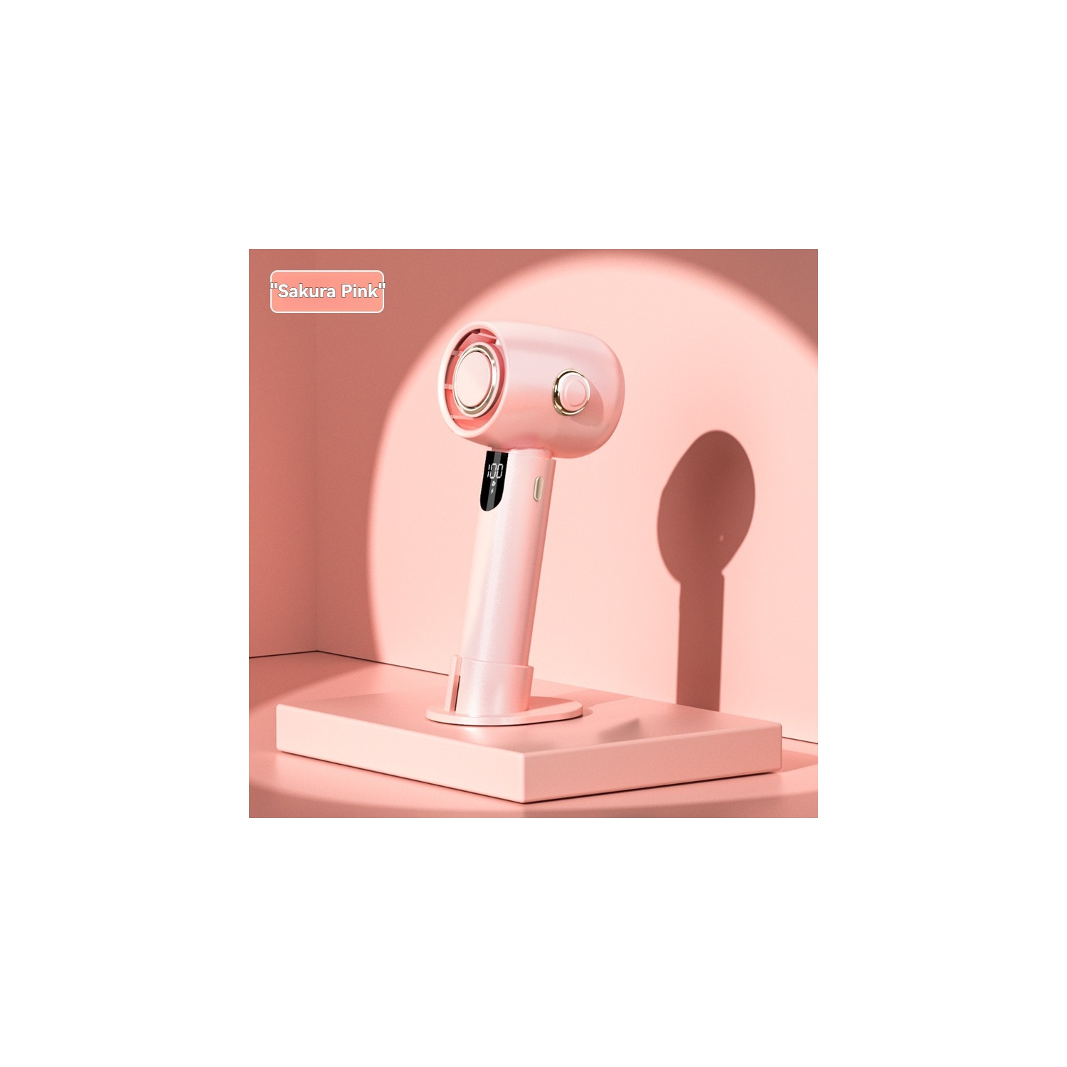 Ventilateur de bureau portatif sans fil - 5 vitesses réglables, écran LED, faible bruit, 1800Mah, matériau ABS durable pour refroidissement