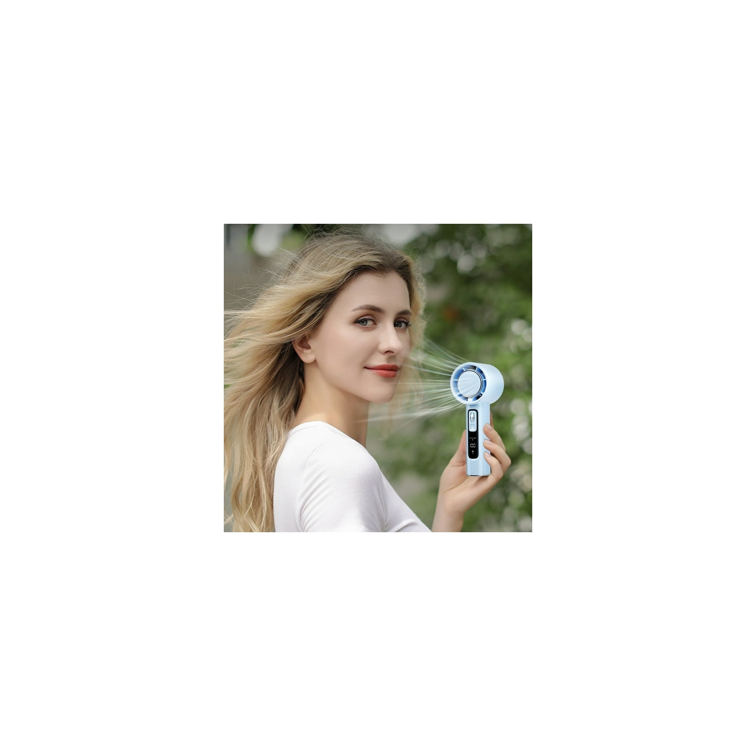 Ventilateur numérique intelligent à 100 vitesses de ventilation – Ventilateur de refroidissement rechargeable portatif avec écran LED pour usage