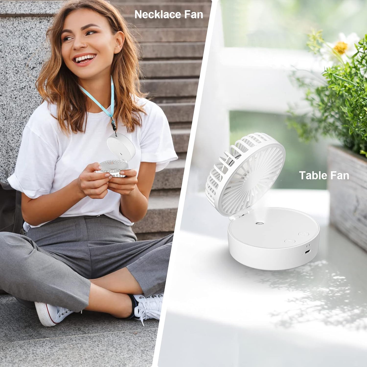 Handheld Mist Cooling Fan - 3-Speed Foldable Mini Fan with Spray Function, 2000mAh Rechargeable, Perfect Summer Gift for Home Office Travel