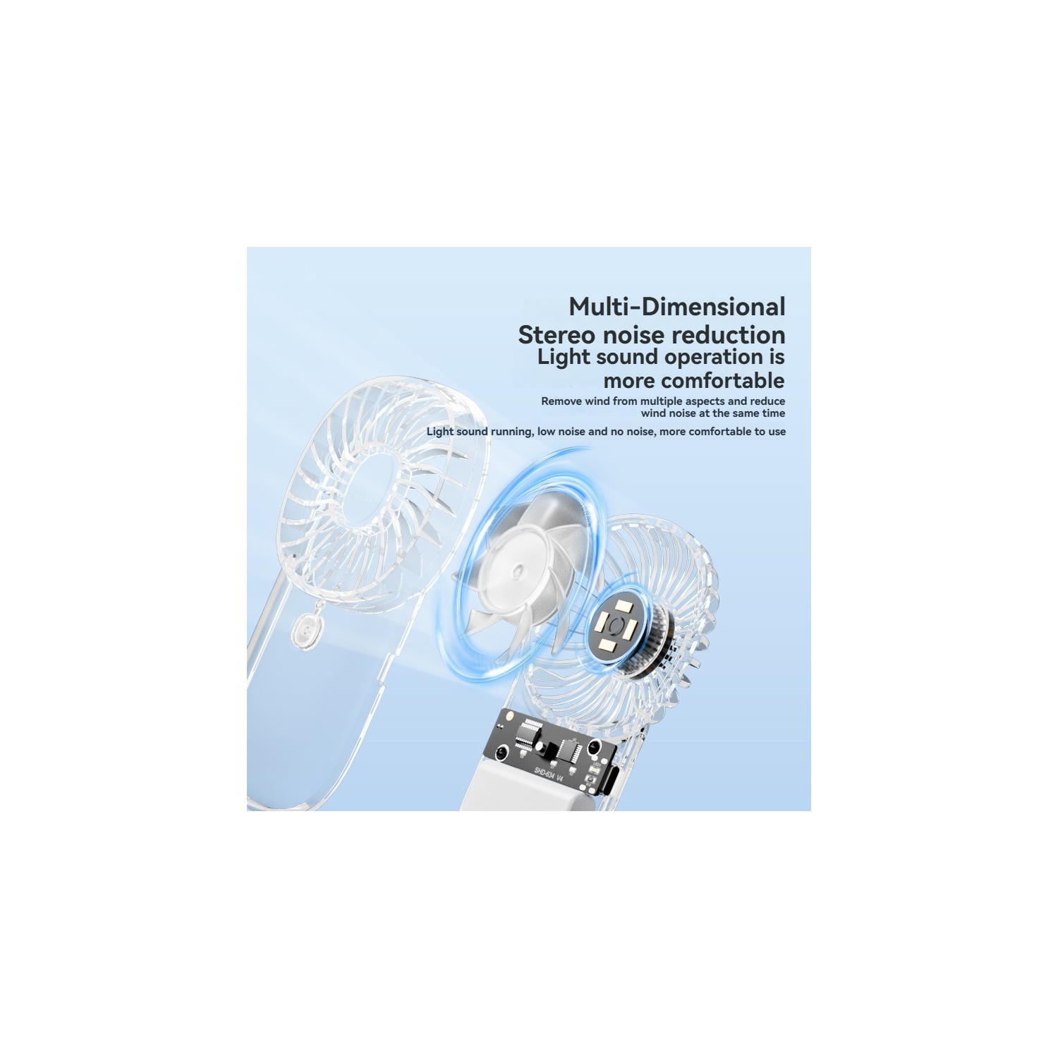 1200mAH high speed handheld small fan transparent fashion handheld fan outdoor small portable USB electric fan