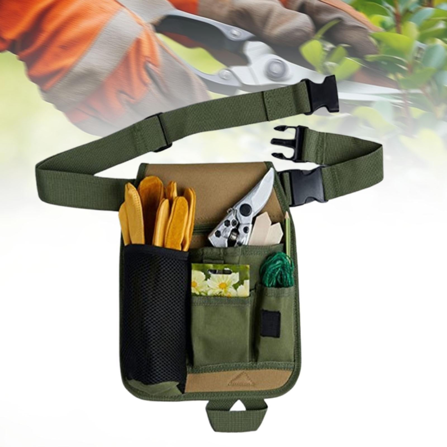 Garden Tool Belt Utility Belt Apron Easy to Use Portable Storage Waist Bag for Carpenters, Plumbers, Woodworkers, Builders, Gardeners