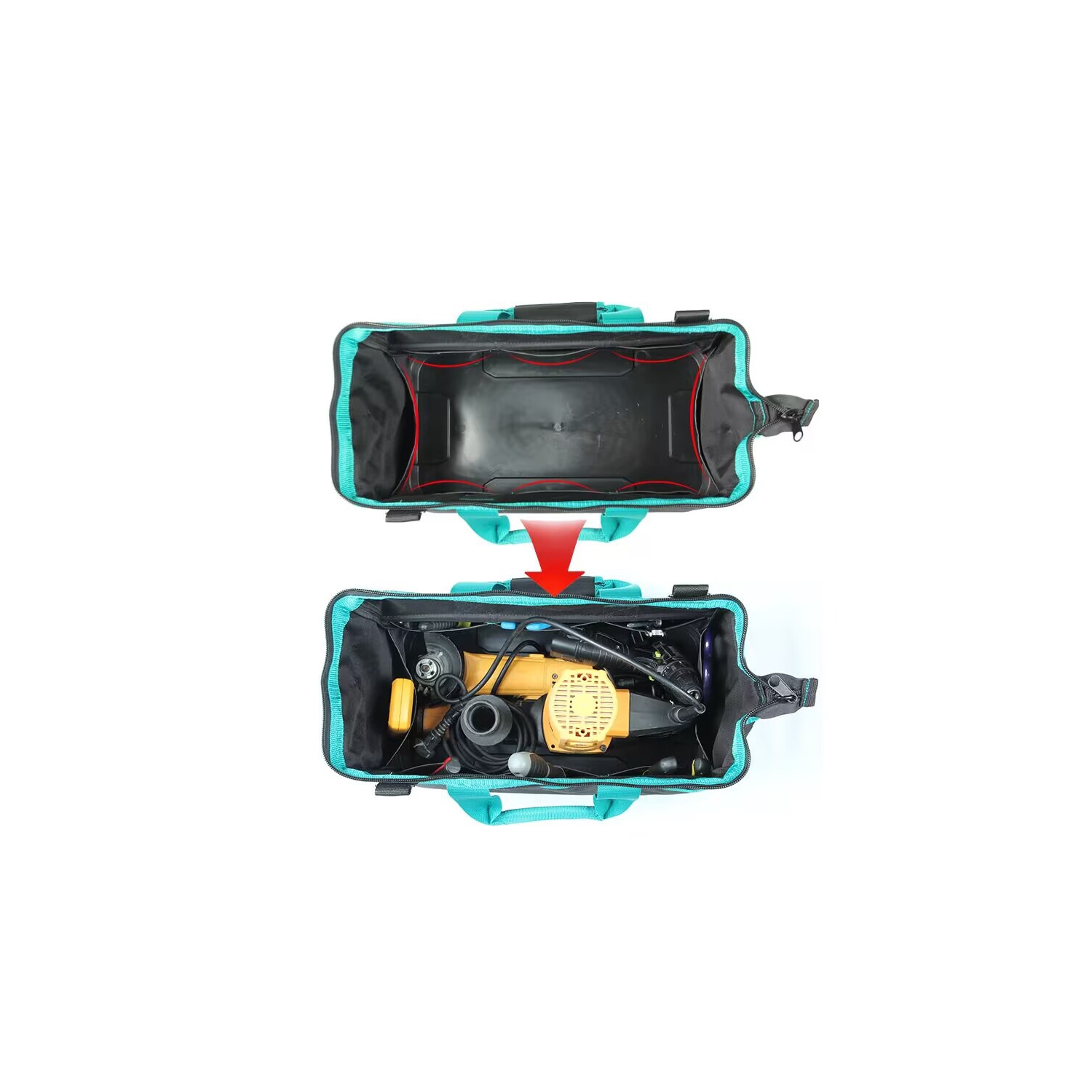 Tool bag tool bag tool storage multi-function tool storage bag portable large mouth self-supporting tool bag canvas small and durable storage bag -