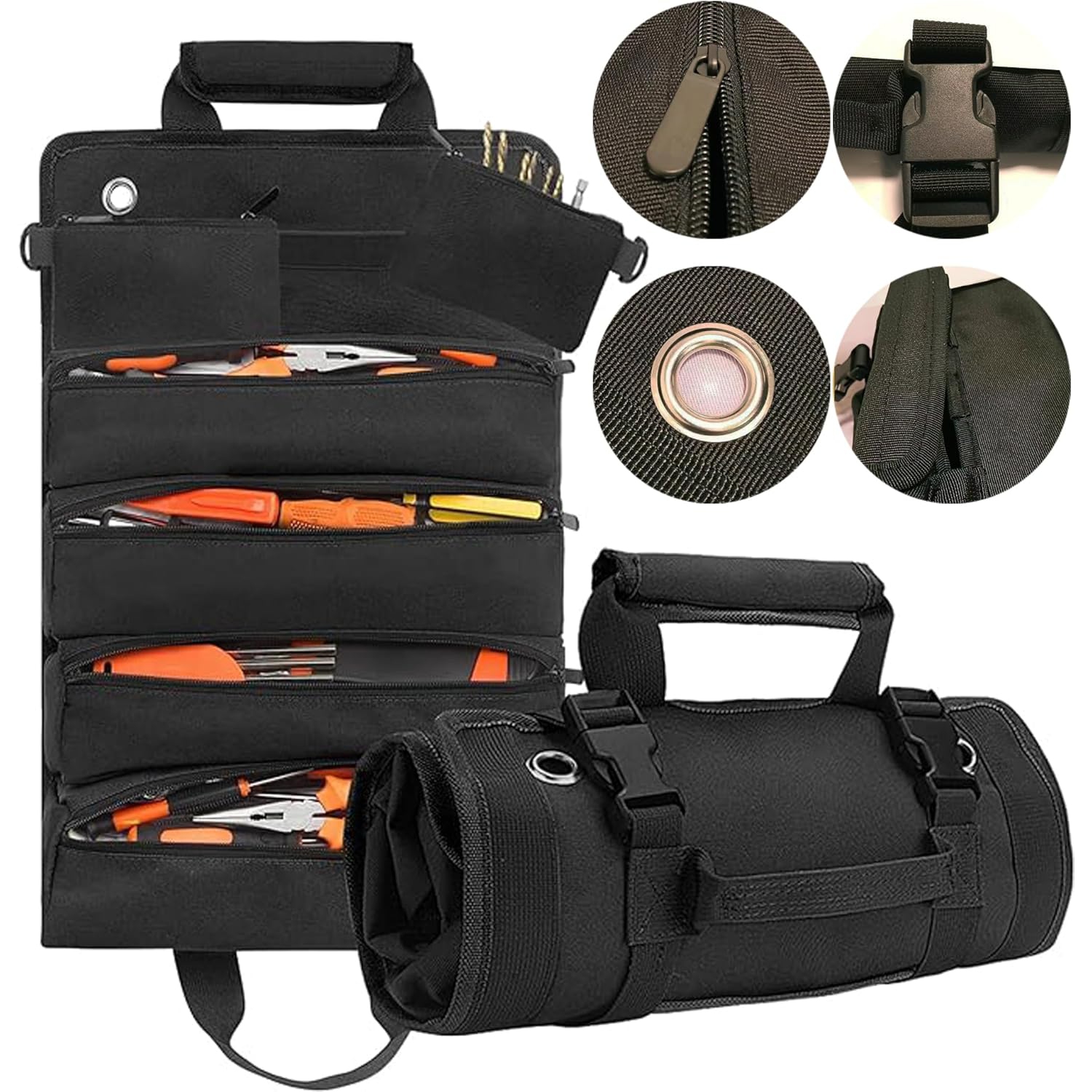 Tool Organizer - 6 Pack Tool Bag with Heavy Duty Tool Bag Organizer - with Screwdrivers, Electricians and Hobbyists