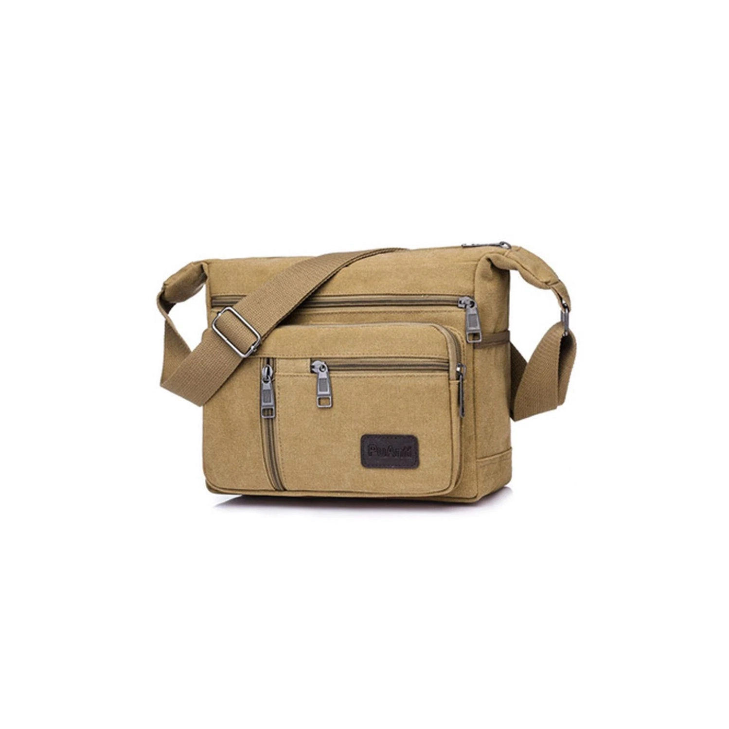 Tool bag portable men's crossbody durable labor protection canvas plumber bag carpenter wear-resistant hardware tool bag - [khaki]