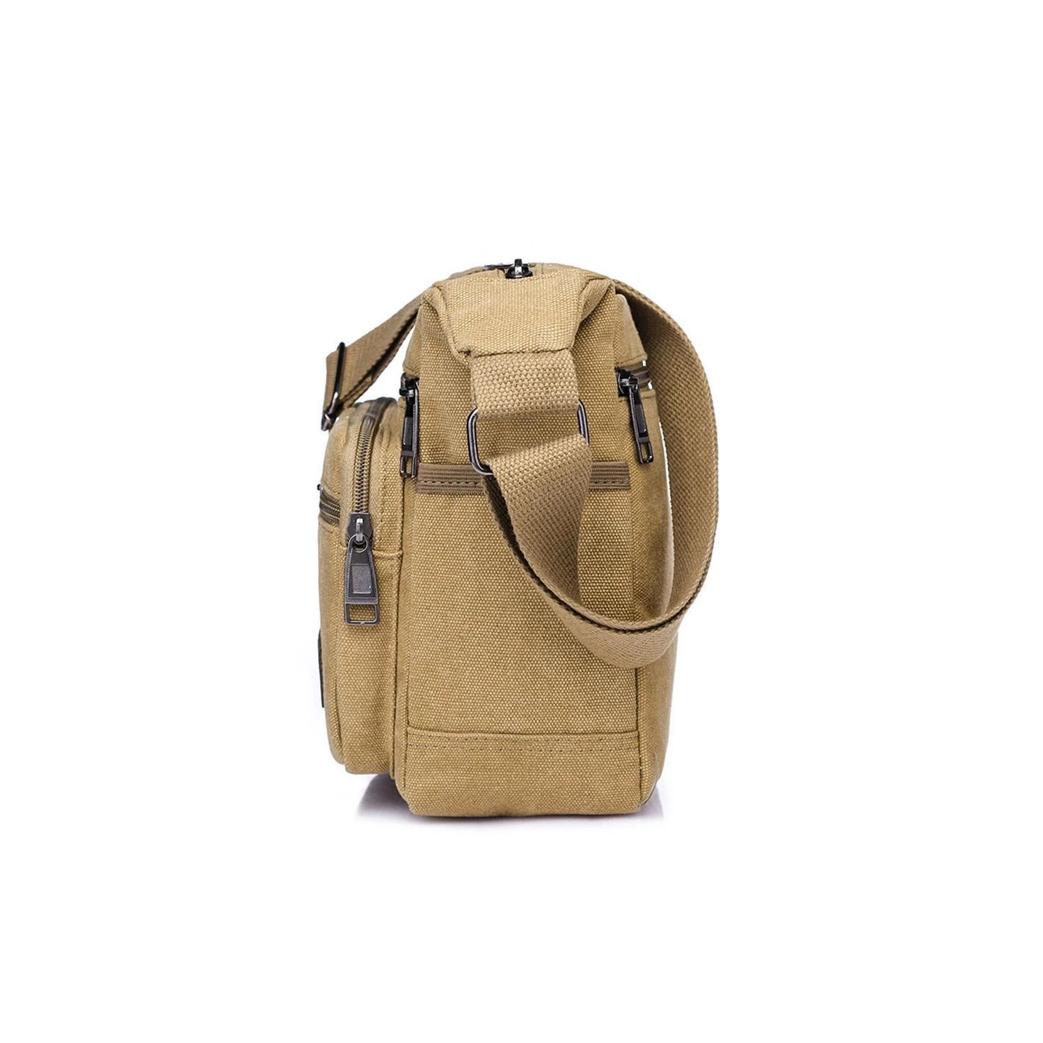 Tool bag portable men's crossbody durable labor protection canvas plumber bag carpenter wear-resistant hardware tool bag - [khaki]