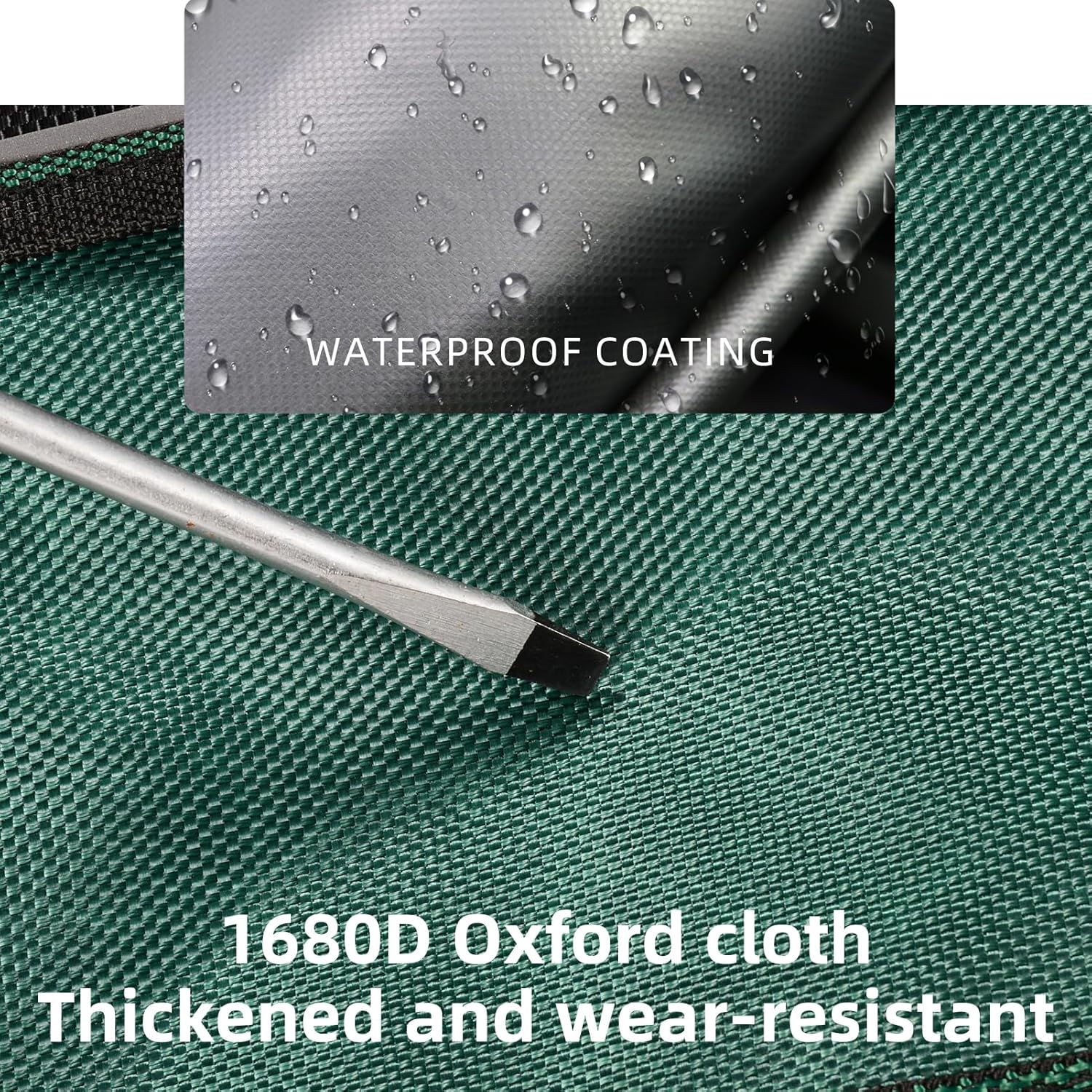 Universal Sturdy 18 Inch Wide Mouth Tool Bag, Professional Waterproof and Durable, Hardware Tool Bag Electrician Canvas - Green