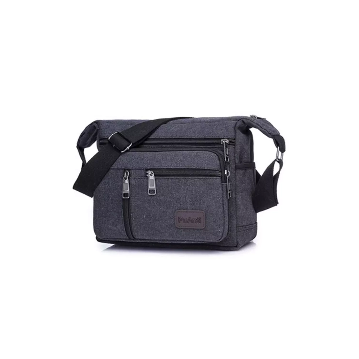 Tool Bag Portable Men's Messenger Durable Labor Protection Canvas Plumber Bag Carpentry Wear-resistant Hardware Tool Bag - [Black Gray]