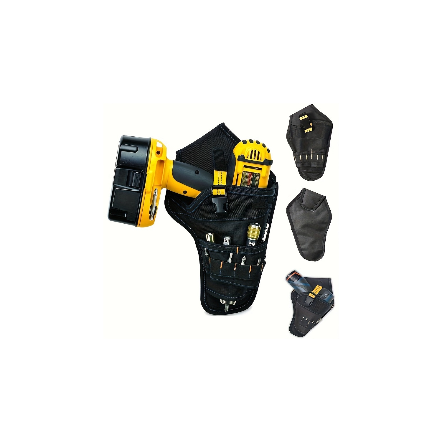 Multifunctional Tool Box Electric Drill Tool Bag Multi-Pocket Electrician Oxford Cloth Hanging Waist Bag Storage Bag - Yellow