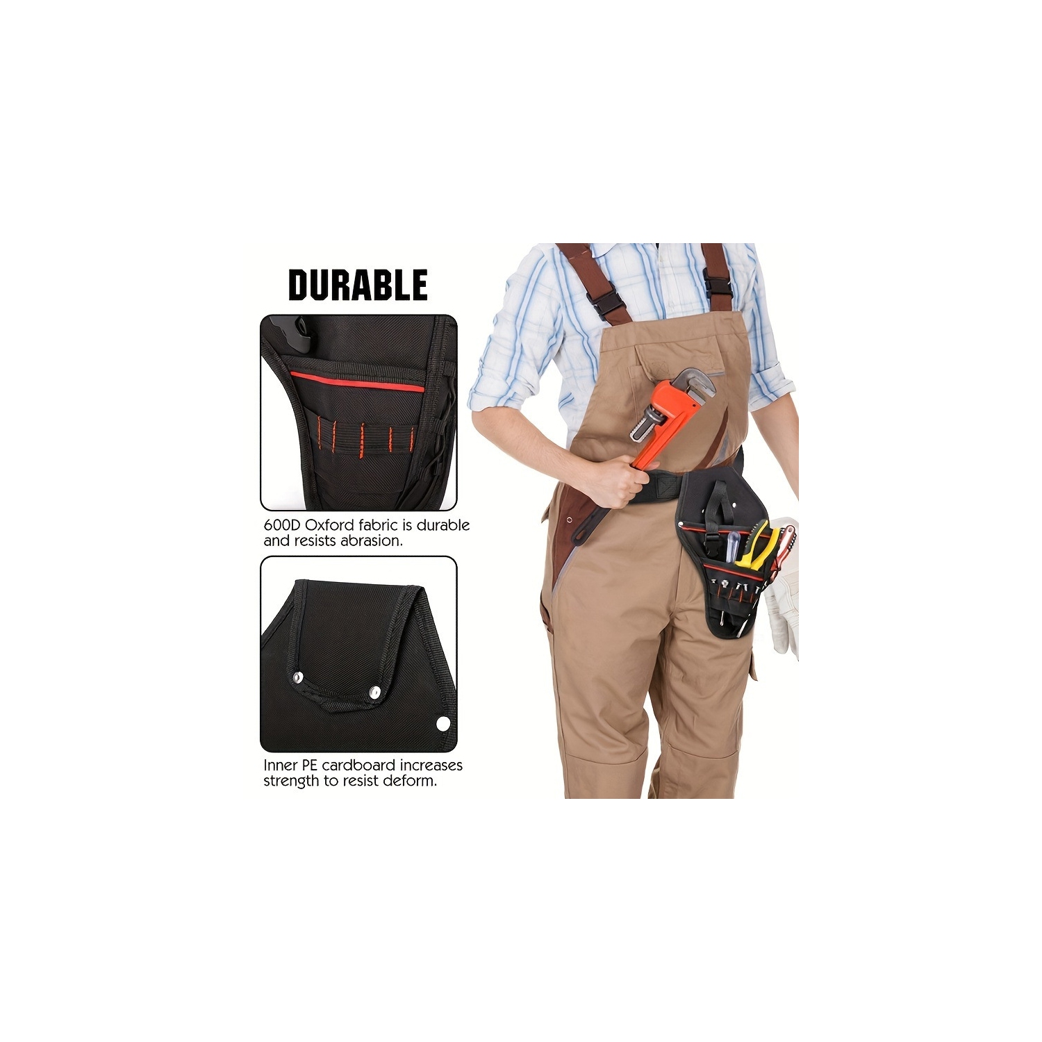 Multifunctional Tool Box Electric Drill Tool Bag Multi-Pocket Electrician Oxford Cloth Hanging Waist Bag Storage Bag - Yellow