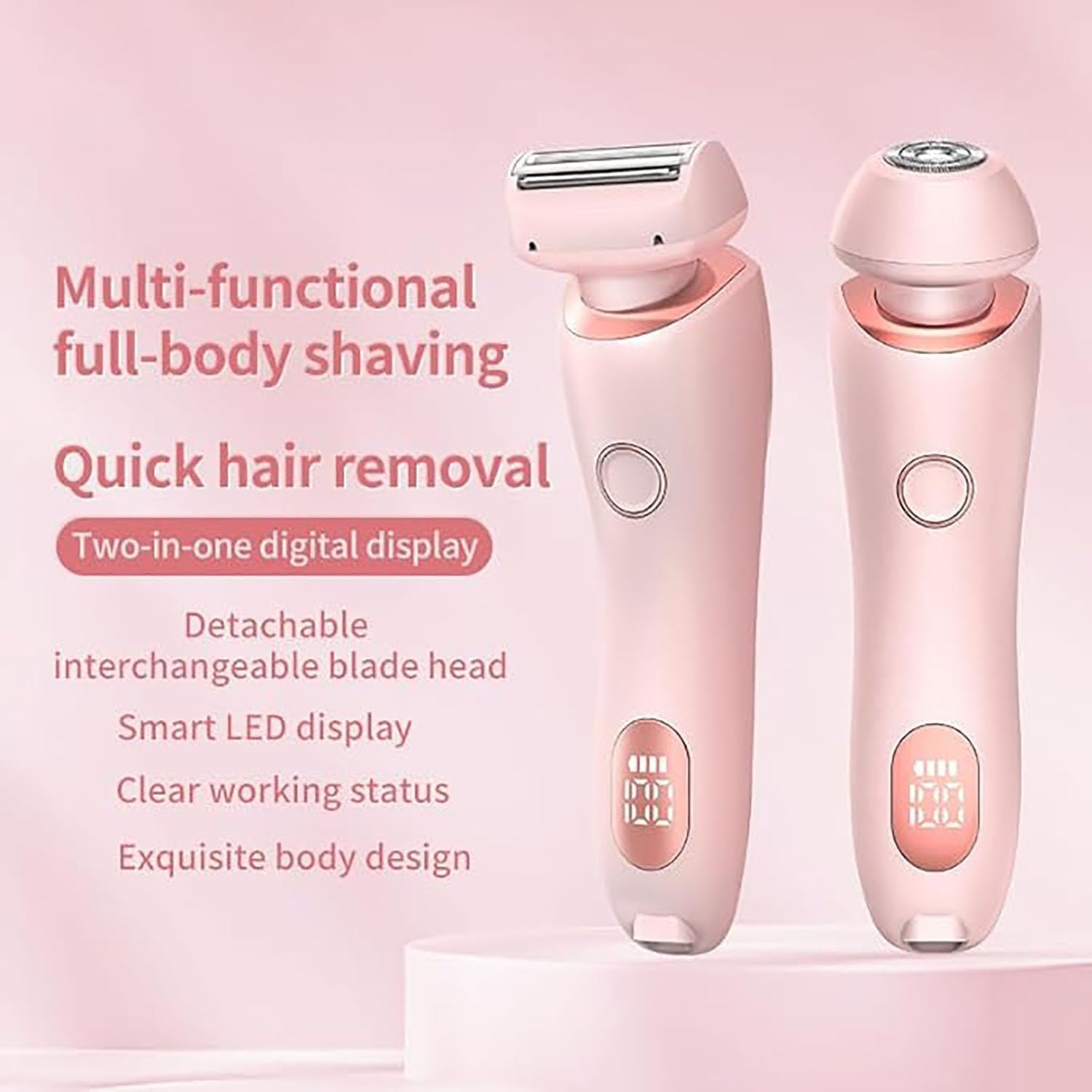 Double Head Electric Shaver for Women,Hair Trimmer for Women,Electric Hair Removal Device,Rechargeable Women's Epilator for Bikini Line Legs Body,Wet