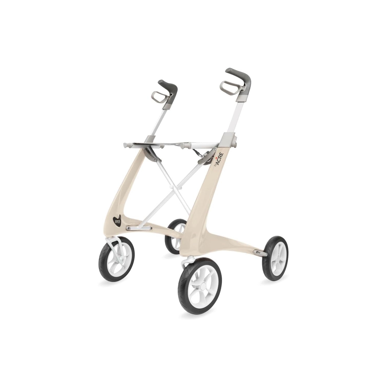 byAcre Carbon Ultralight Regular Rollator, White