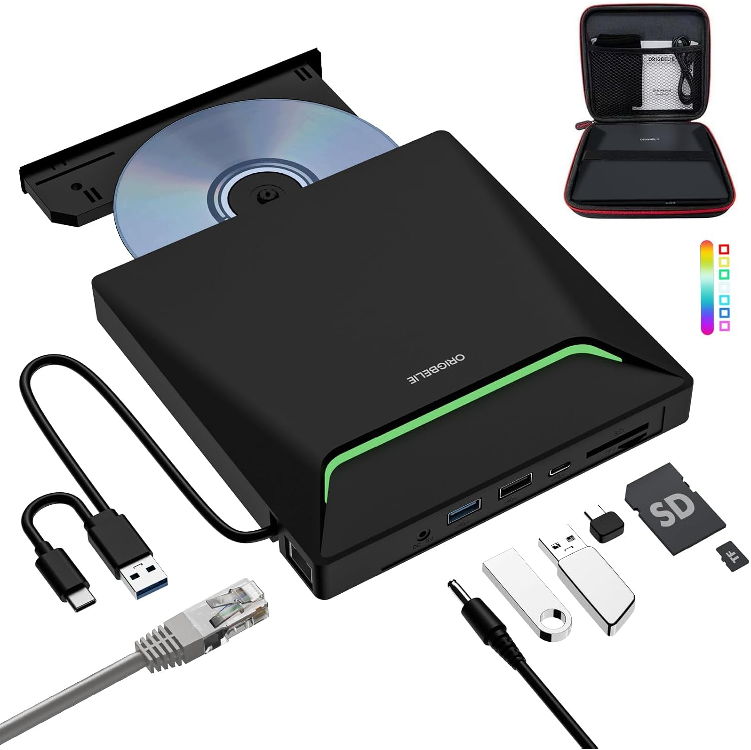 External CD DVD +/-RW Drive USB 3.0 Type C, Portable CD/DVD Player CD ROM Disk Drive for Laptop Desktop PC iMac MacBook Pro/Air Windows /XP Linux Mac OS