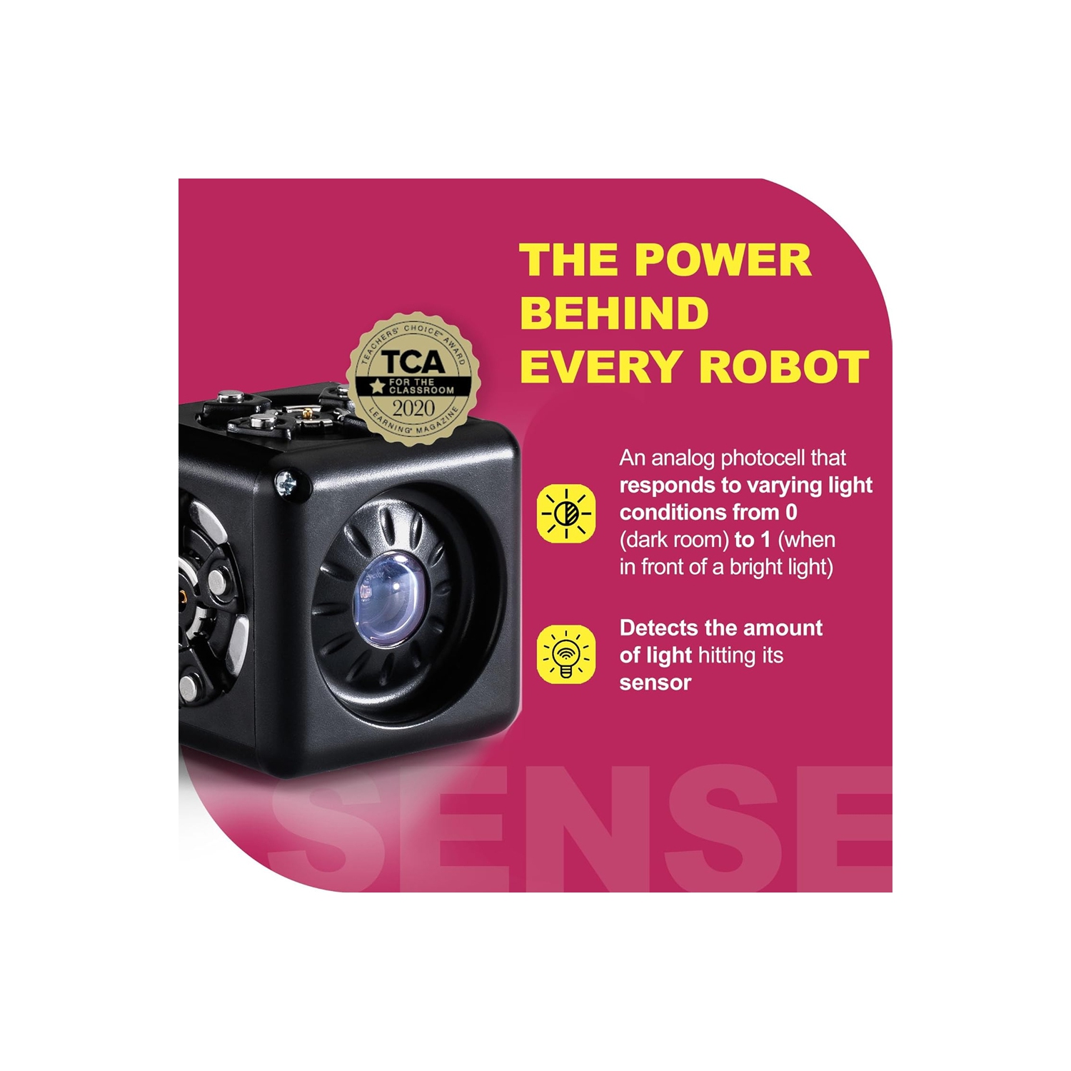 Modular Robotics Cubelets - Detects Light Sensor Robot Block - Build Responsive Robots, STEM Learning, Personality Swap, Blockly & C Coding |