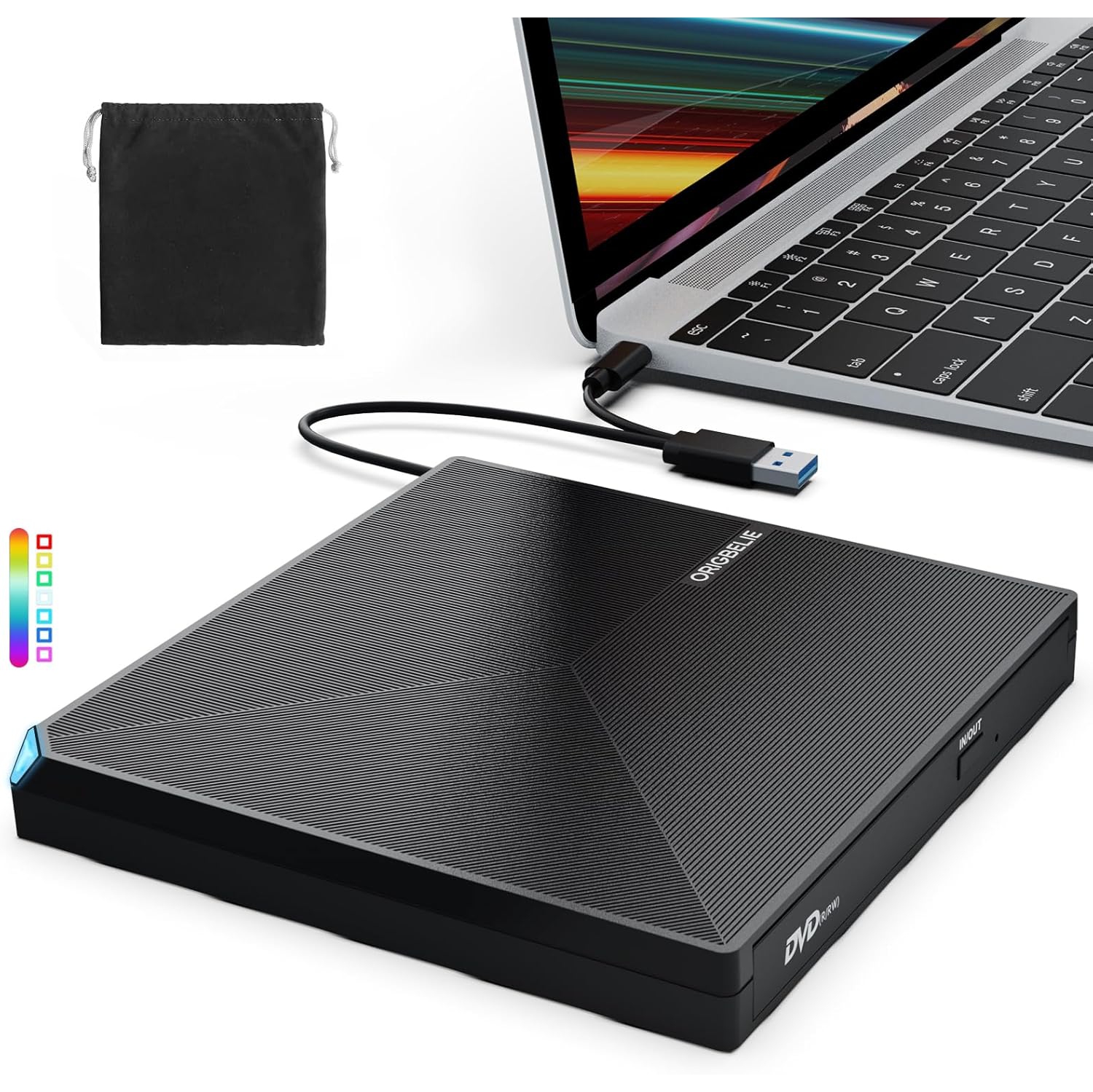 External CD DVD +/-RW Drive USB 3.0 Type C, Portable CD/DVD Player CD ROM Disk Drive for Laptop Desktop PC iMac MacBook Pro/Air Windows /XP Linux Mac OS