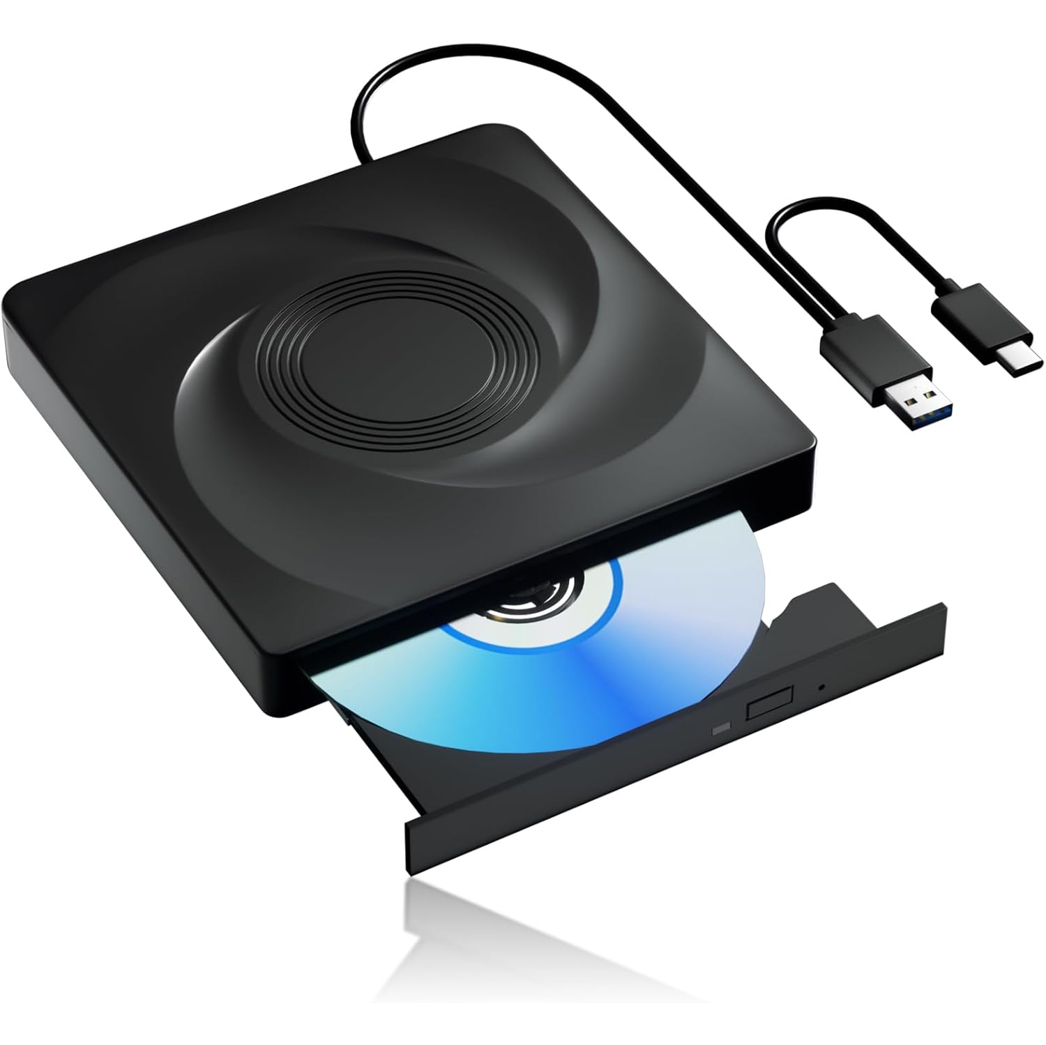 DVD Player Portable CD Reader for Laptop, External CD/DVD Drive for Laptop External DVD Drive, CD Burner Compatible with PC Windows 11/10//7 Linux Mac OS