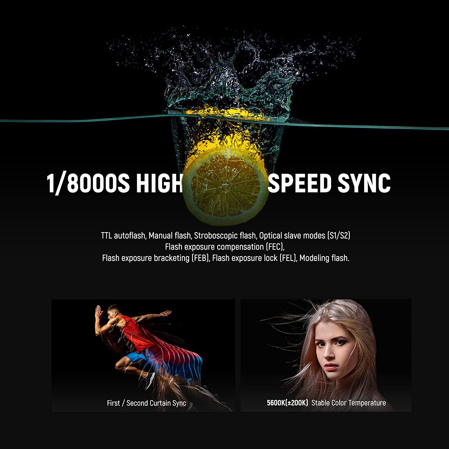 Refurbished - NEEWER Z1-C TTL Round Head Flash Speedlite for Canon DSLR Cameras, 76Ws 2.4G 1/8000s HSS, 10 Levels LED Modeling Lamp