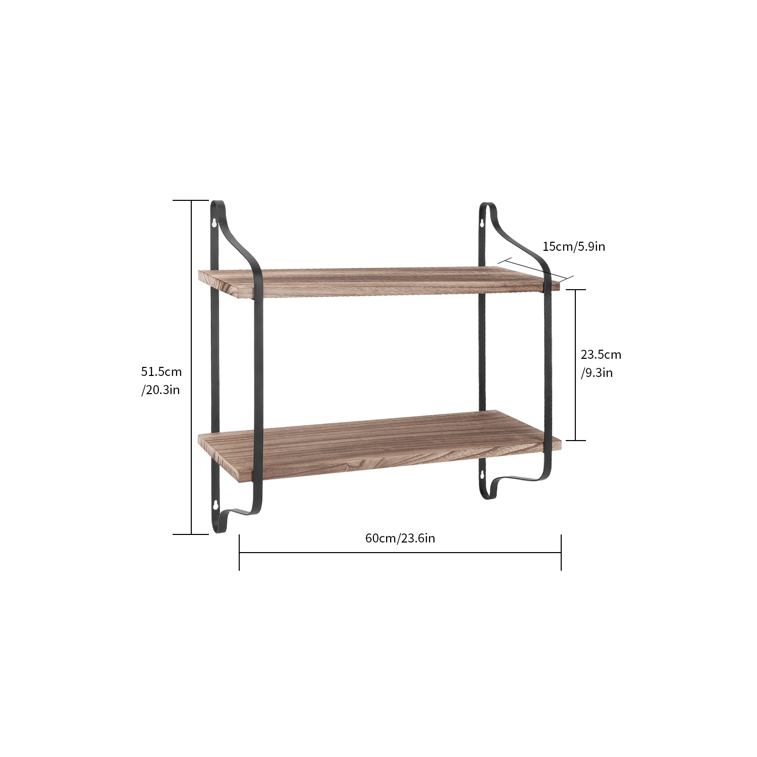 Étagères murales flottantes UNHO, tablettes rustiques à 2 niveaux en bois pour la chambre à coucher, la salle de bain, le salon, la cuisine