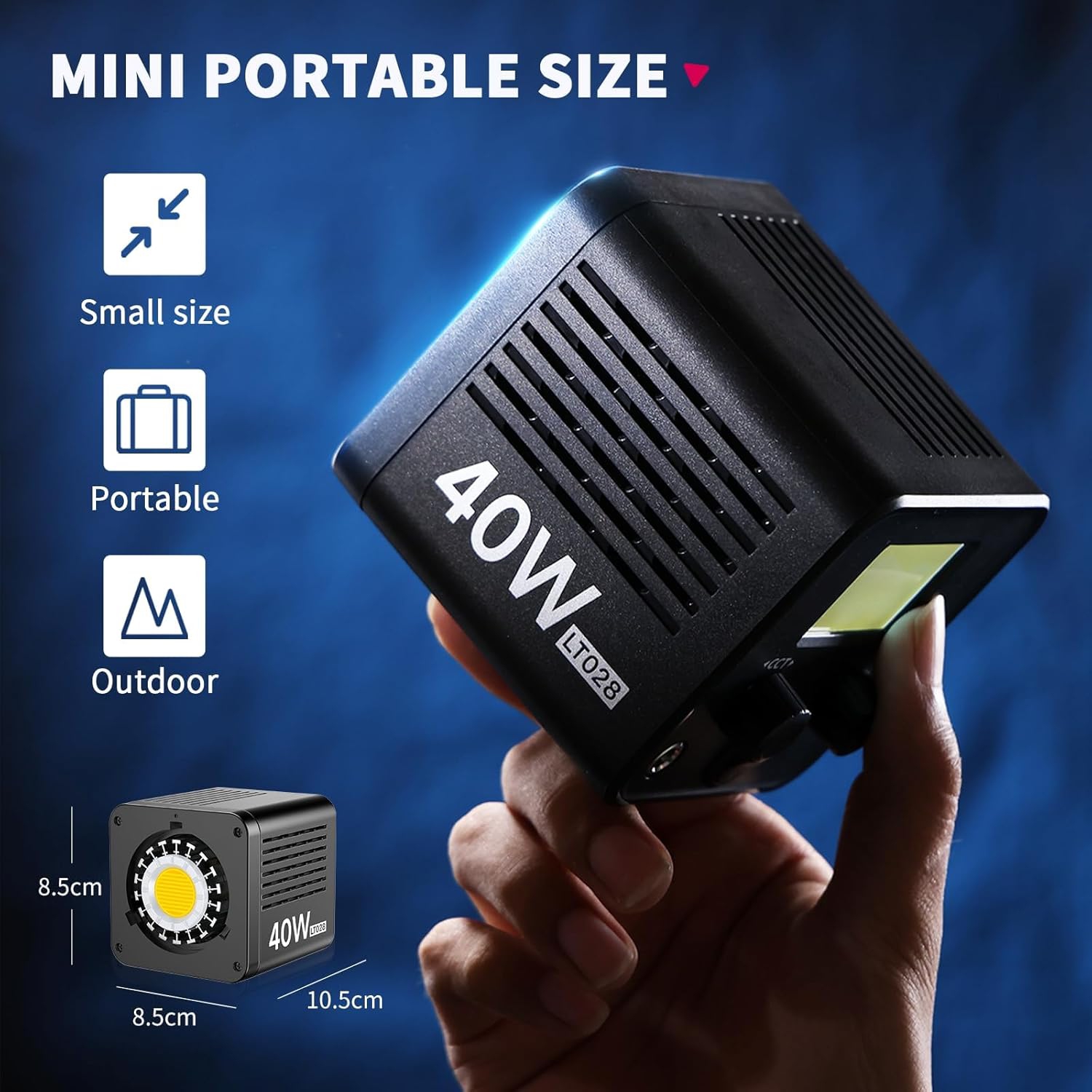 Open Box - ULANZI LT028 40W Portable LED Video Light with 3400mAh Build-in Battery