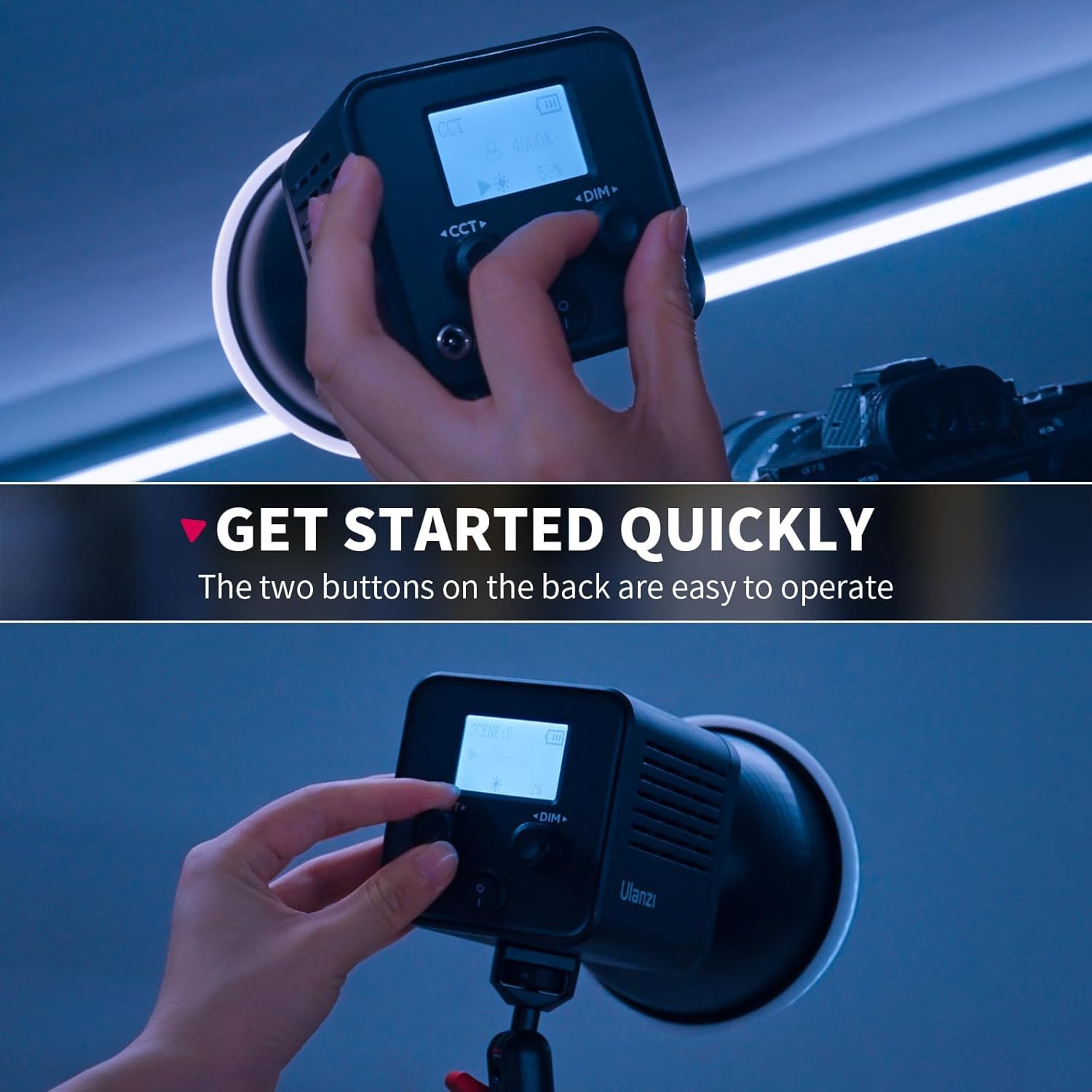 Open Box - ULANZI LT028 40W Portable LED Video Light with 3400mAh Build-in Battery