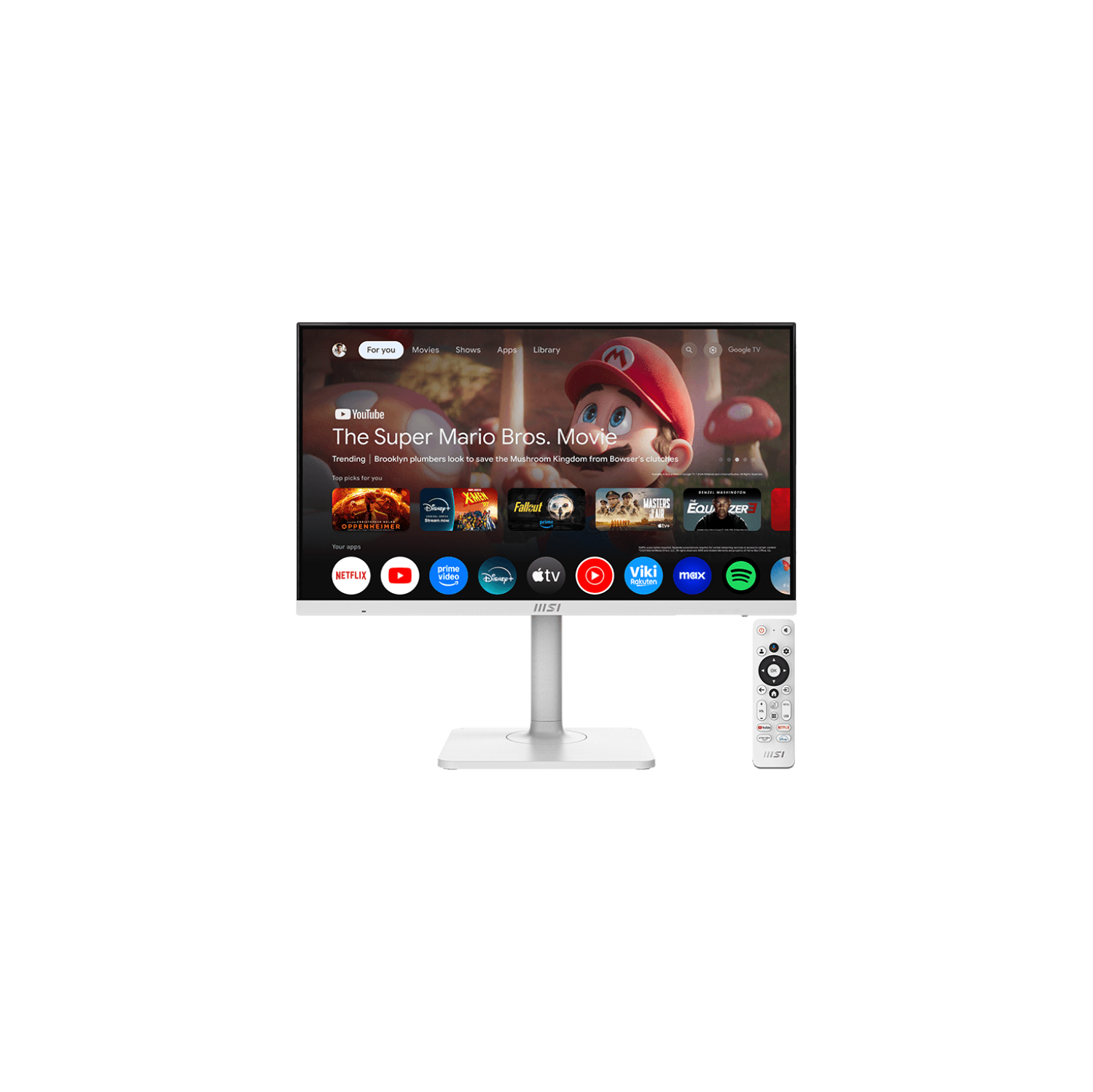 MSI 27" 3840 x 2160 60Hz 4ms (GTG) IPS Smart Monitor HDR Ready, Tilt Swivel Height Pivot adjustable, Speaker (Modern MD272UPSW)