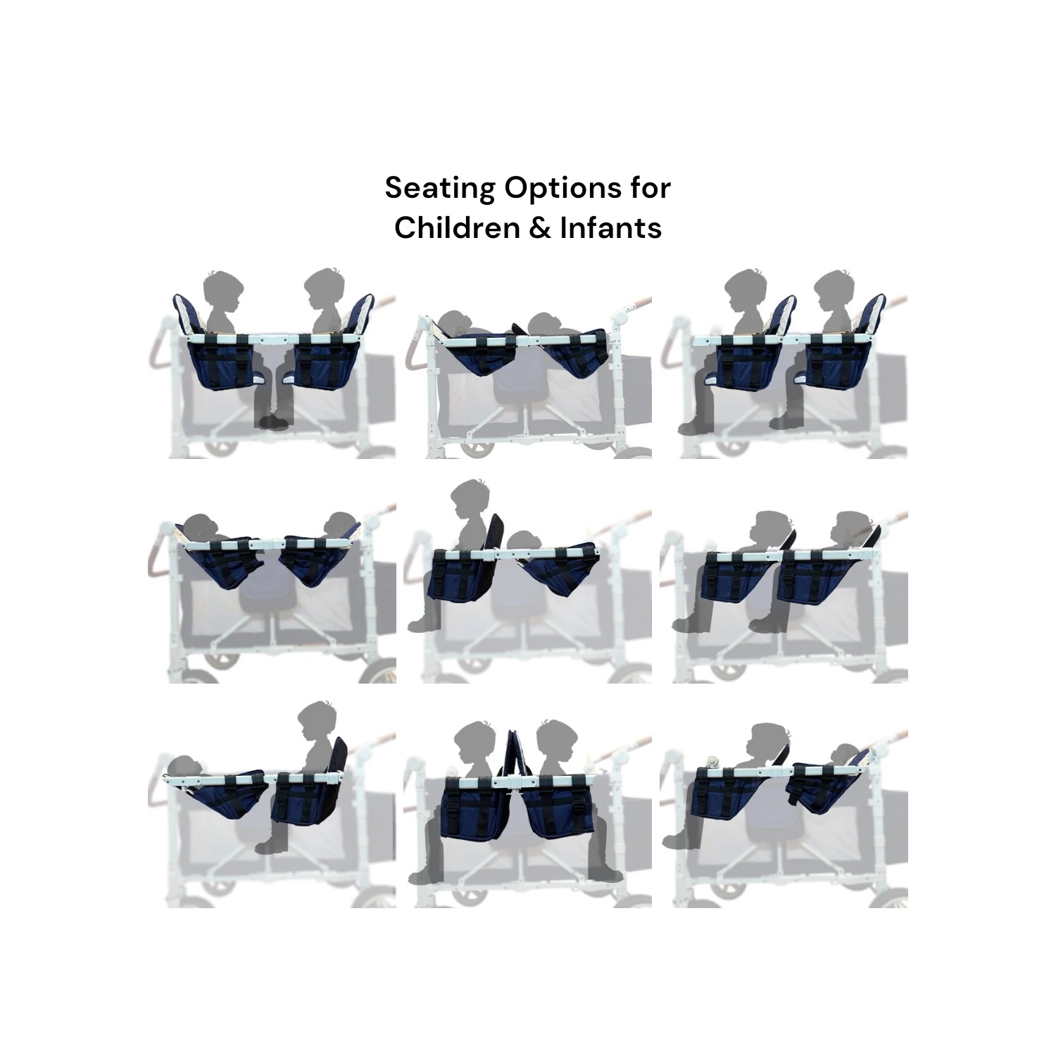 Chariot de plage Celeste L4 4 passagers de Follemün - Bleu royal