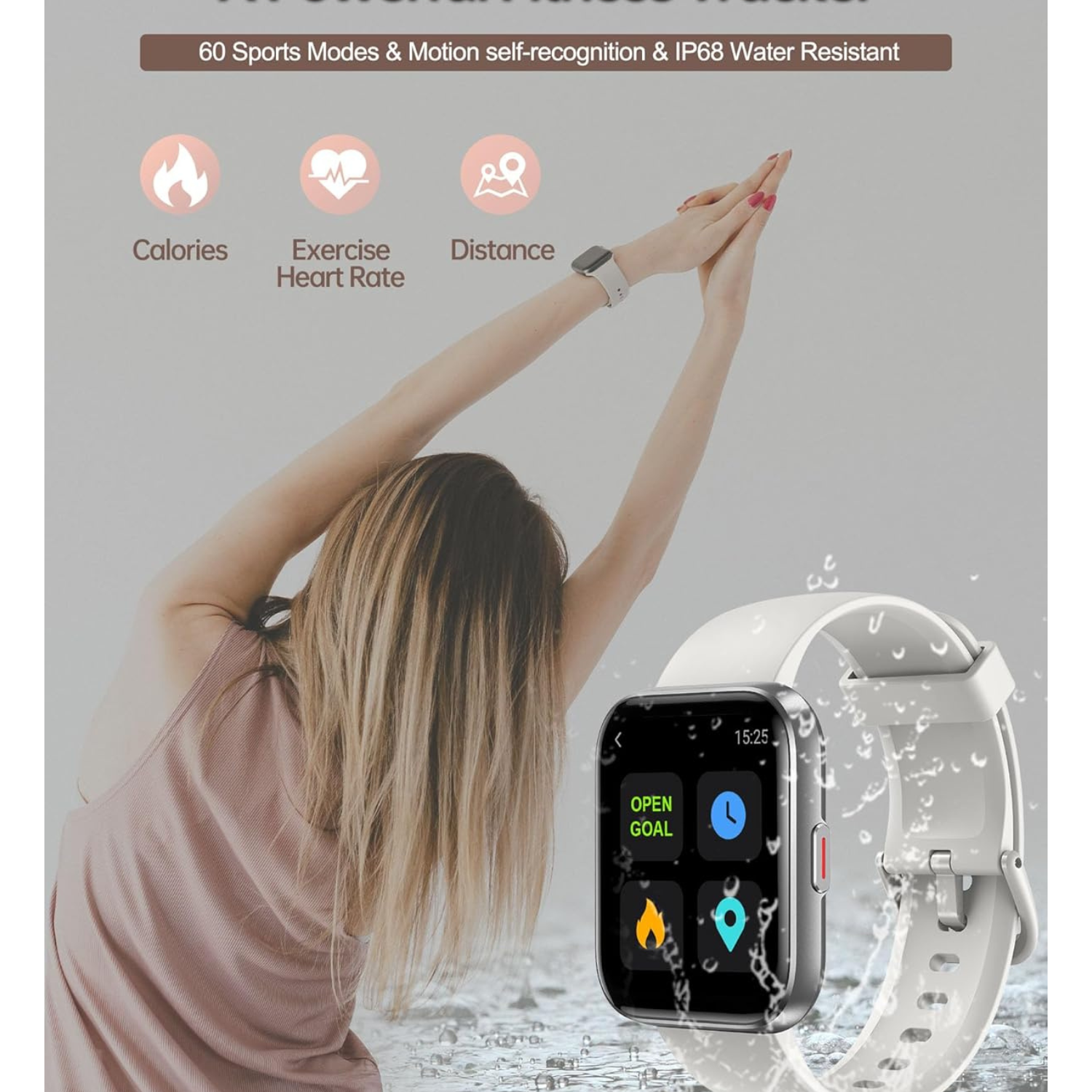Smart Watch for Men Women [Answer/Make Call], 1.8" Touchscreen Fitness Tracker with Heart Rate Blood Oxygen Sleep Monitor Compatible with iPhone &