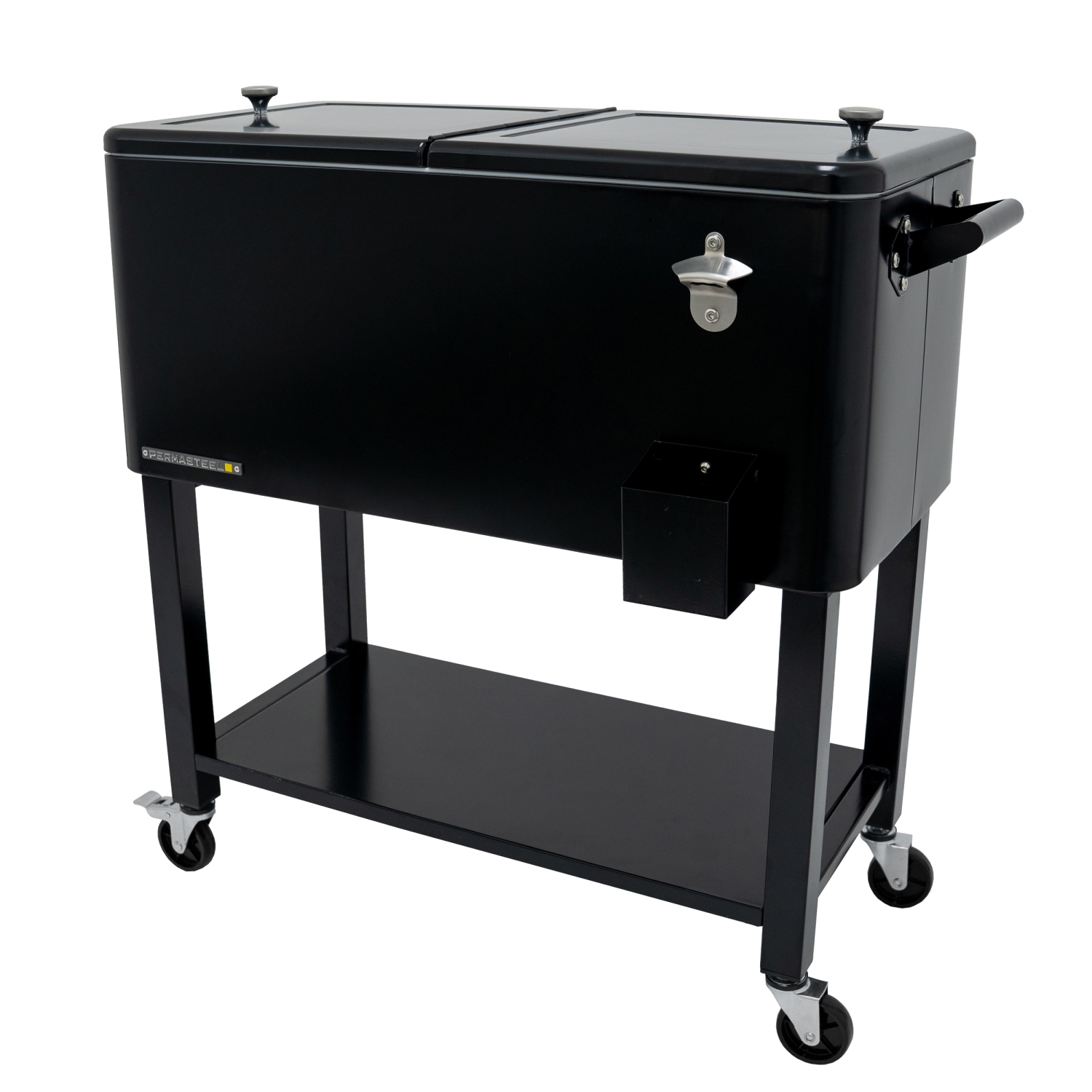 Permasteel - 80QT Patio Cooler w/Removeable Basin - BLACK