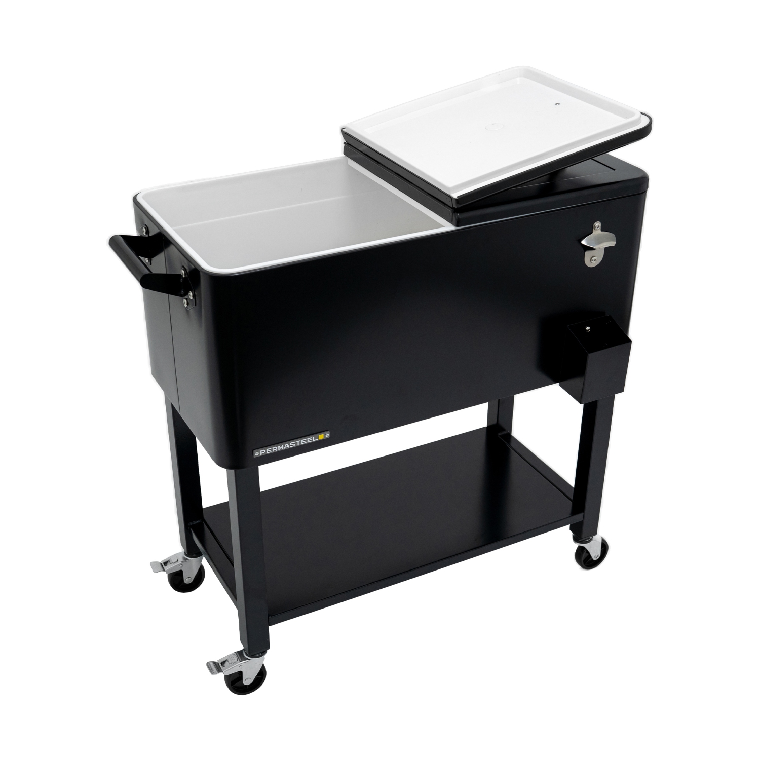Permasteel - 80QT Patio Cooler w/Removeable Basin - BLACK