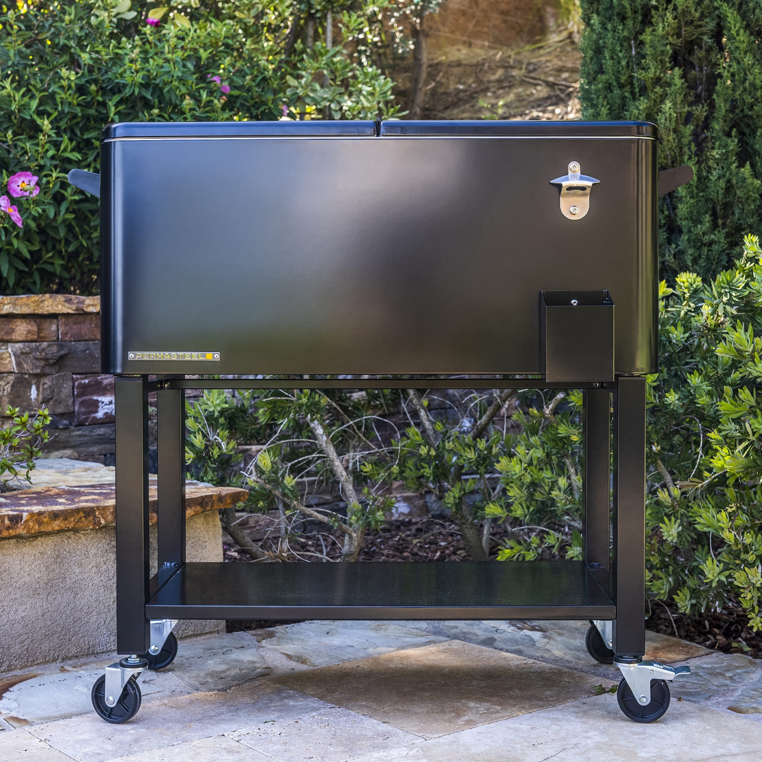 Permasteel - 80QT Patio Cooler w/Removeable Basin - BLACK