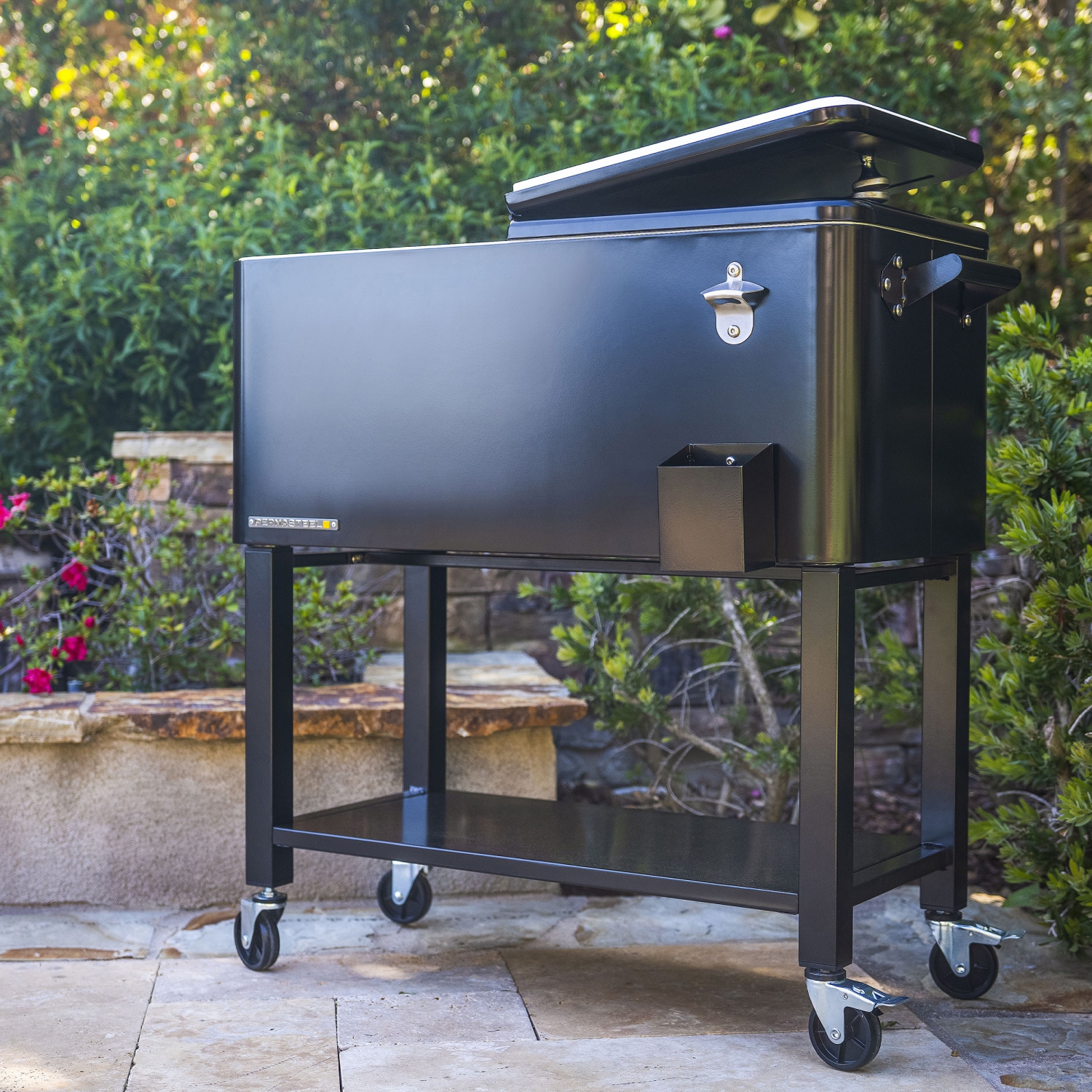 Permasteel - 80QT Patio Cooler w/Removeable Basin - BLACK