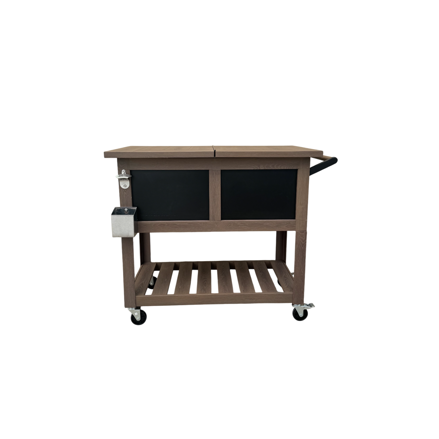 Permasteel - 80QT Bar Cart Style Patio Cooler - Wood Grain