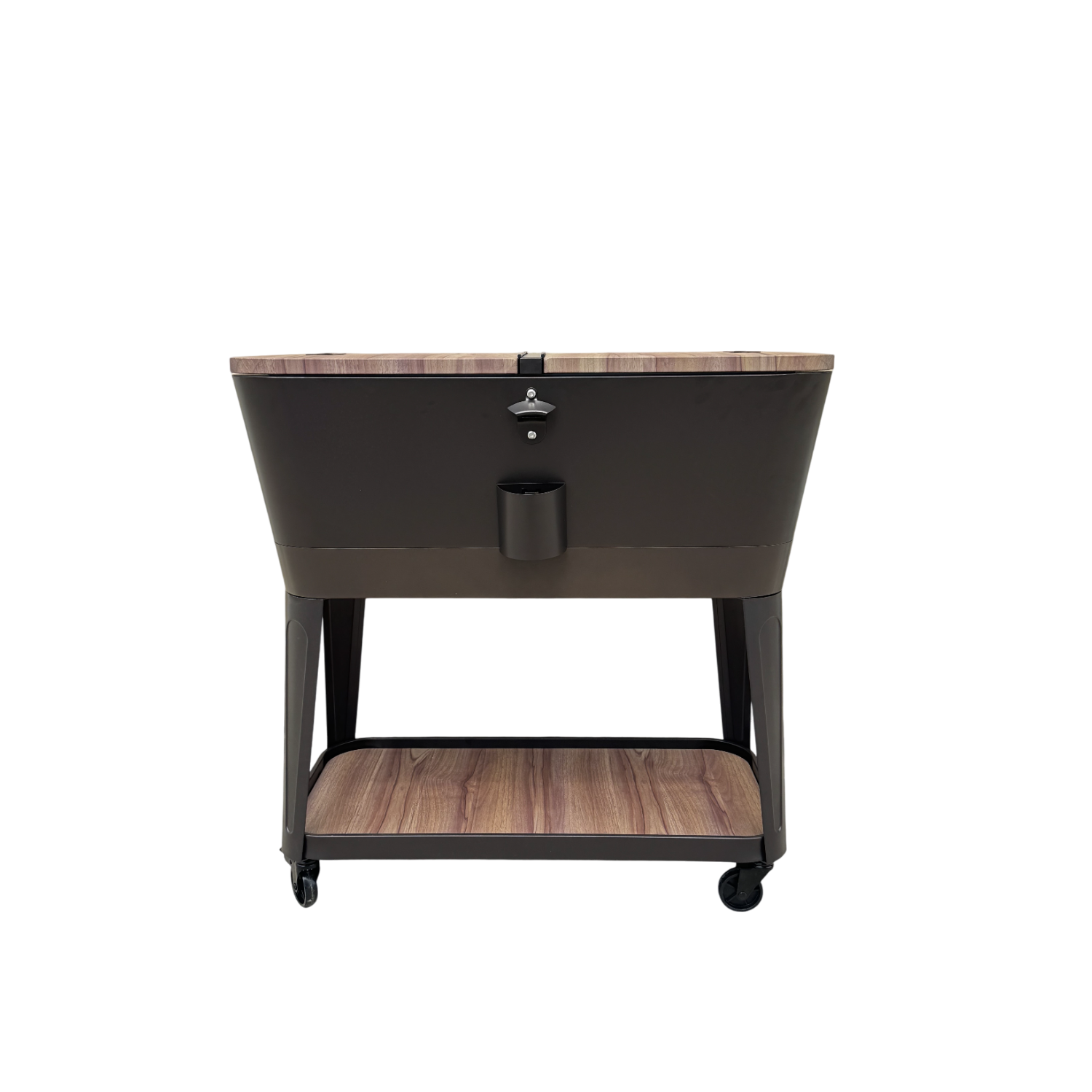 Permasteel - 80QT Patio Cooler - Tapered - Wood Grain - Brown Trim