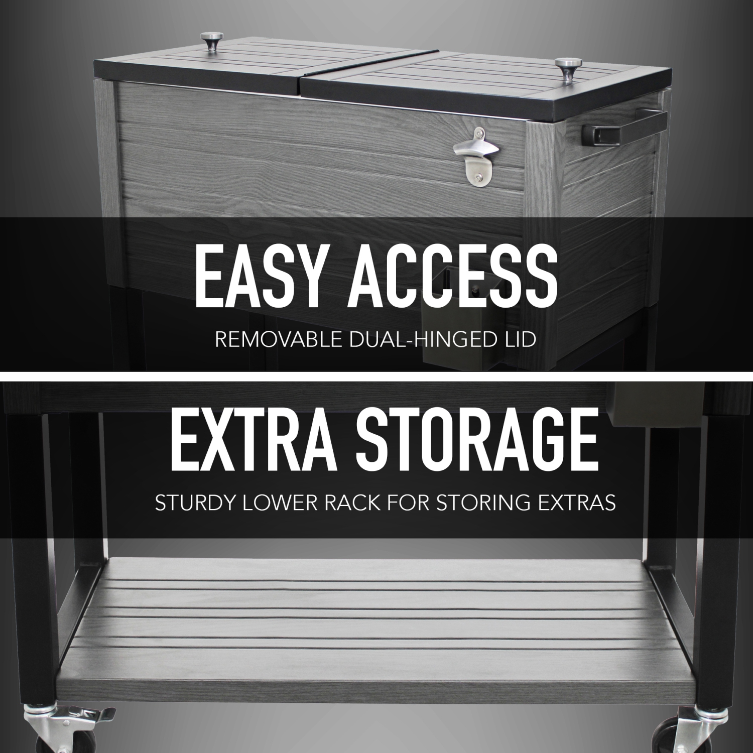 Permasteel - Glacière de patio de 80 pte - GRIS