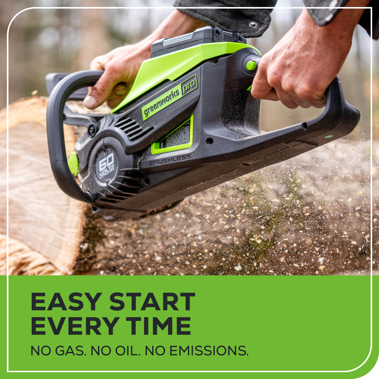 Scie à chaîne sans balais 18 po 60 V de Greenworks, batterie et chargeur non inclus