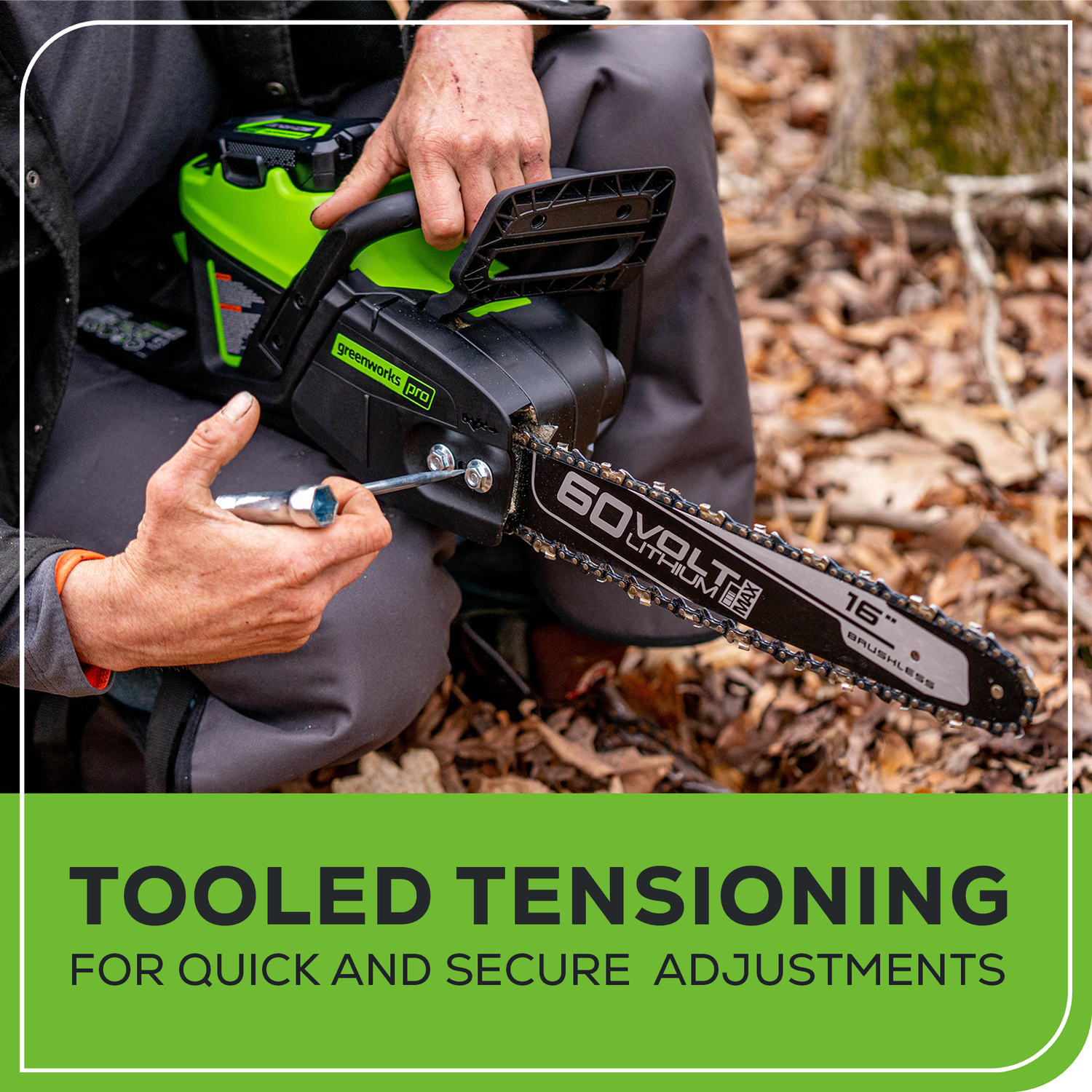 Scie à chaîne sans balais 18 po 60 V de Greenworks, batterie et chargeur non inclus