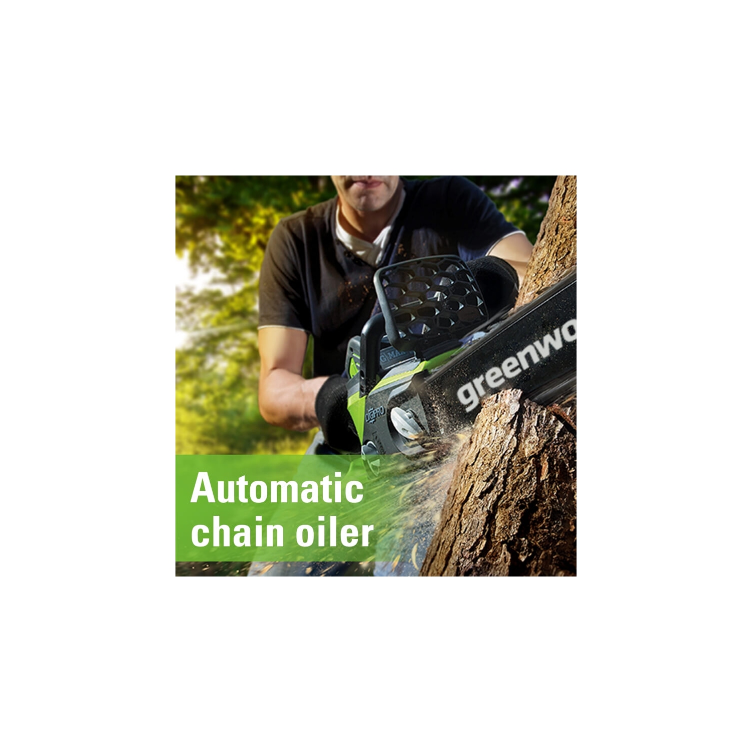 Scie à chaîne 40 V de 14 po de Greenworks, batterie 4,0 Ah et chargeur inclus