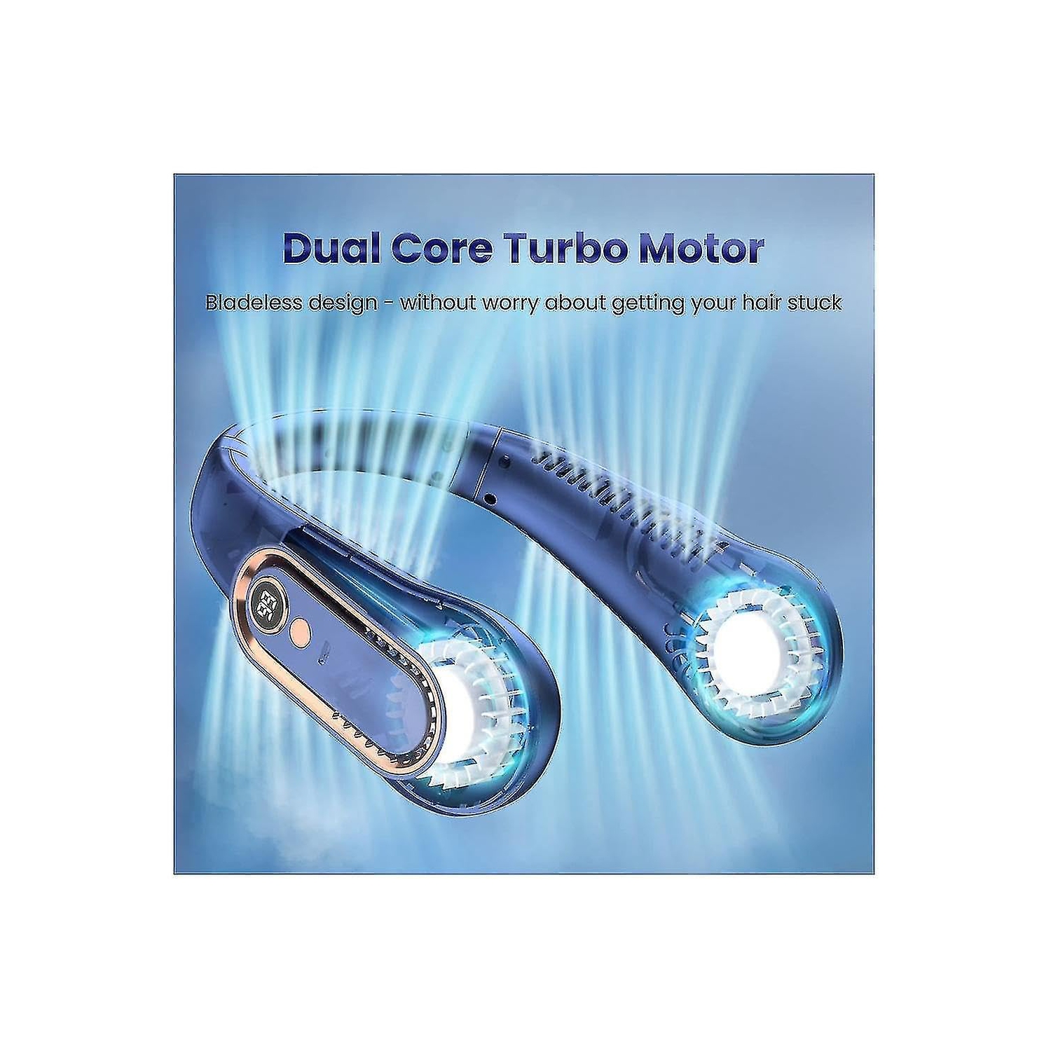 360° bladeless neck fan - ultra-quiet hands-free cooling, 3 seconds of cooling, lightweight and portable, safe and reliable, suitable for