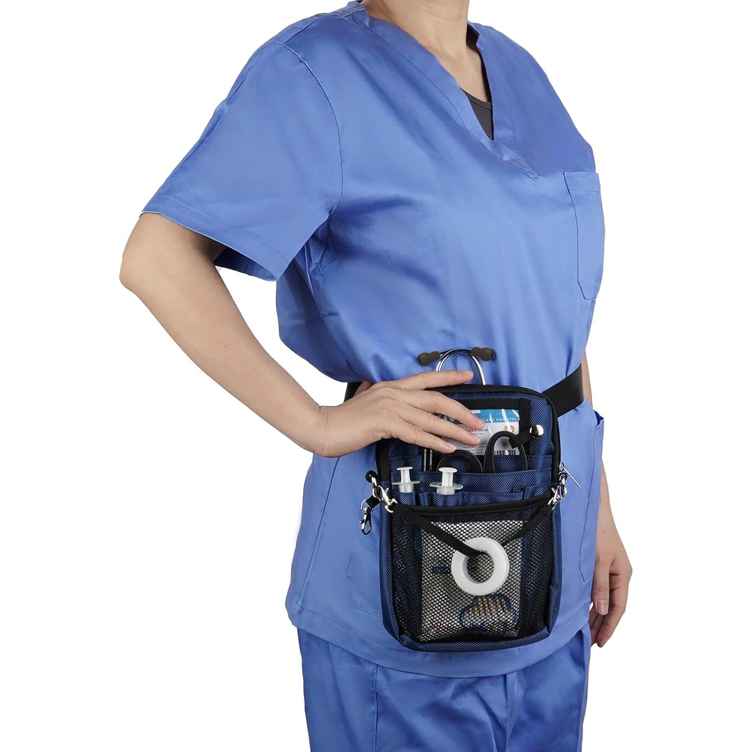 Nurse waist bag with tape holder, multiple compartments, medical equipment, waist bag, nursing storage bag, utility waist bag, pink