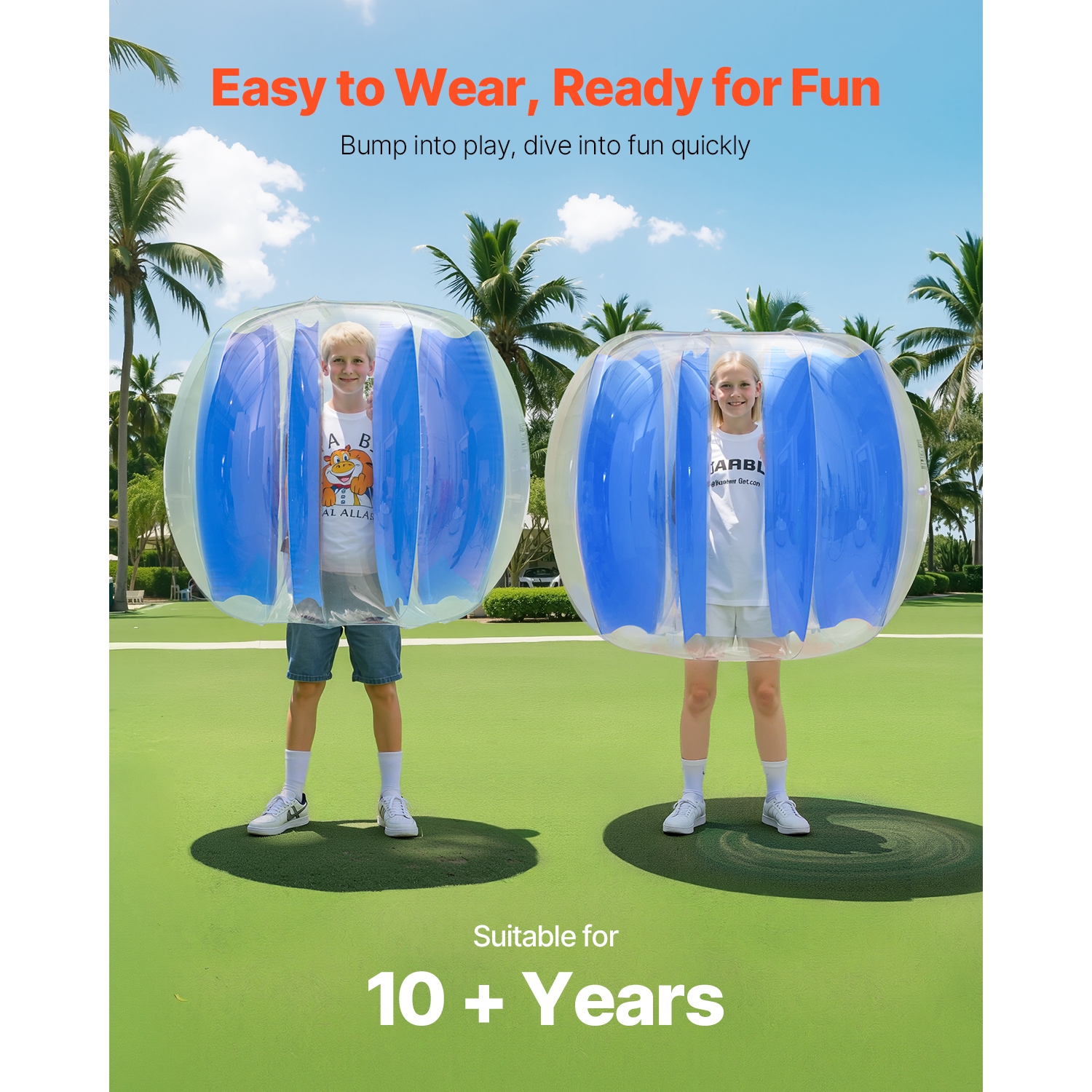 VEVOR 4FT/1.2M Inflatable Bumper Balls 1-Pack, Body Sumo Zorb Ball, Durable Thick PVC Human Hamster Bubble Knocker for Outdoor Sports Team Gaming