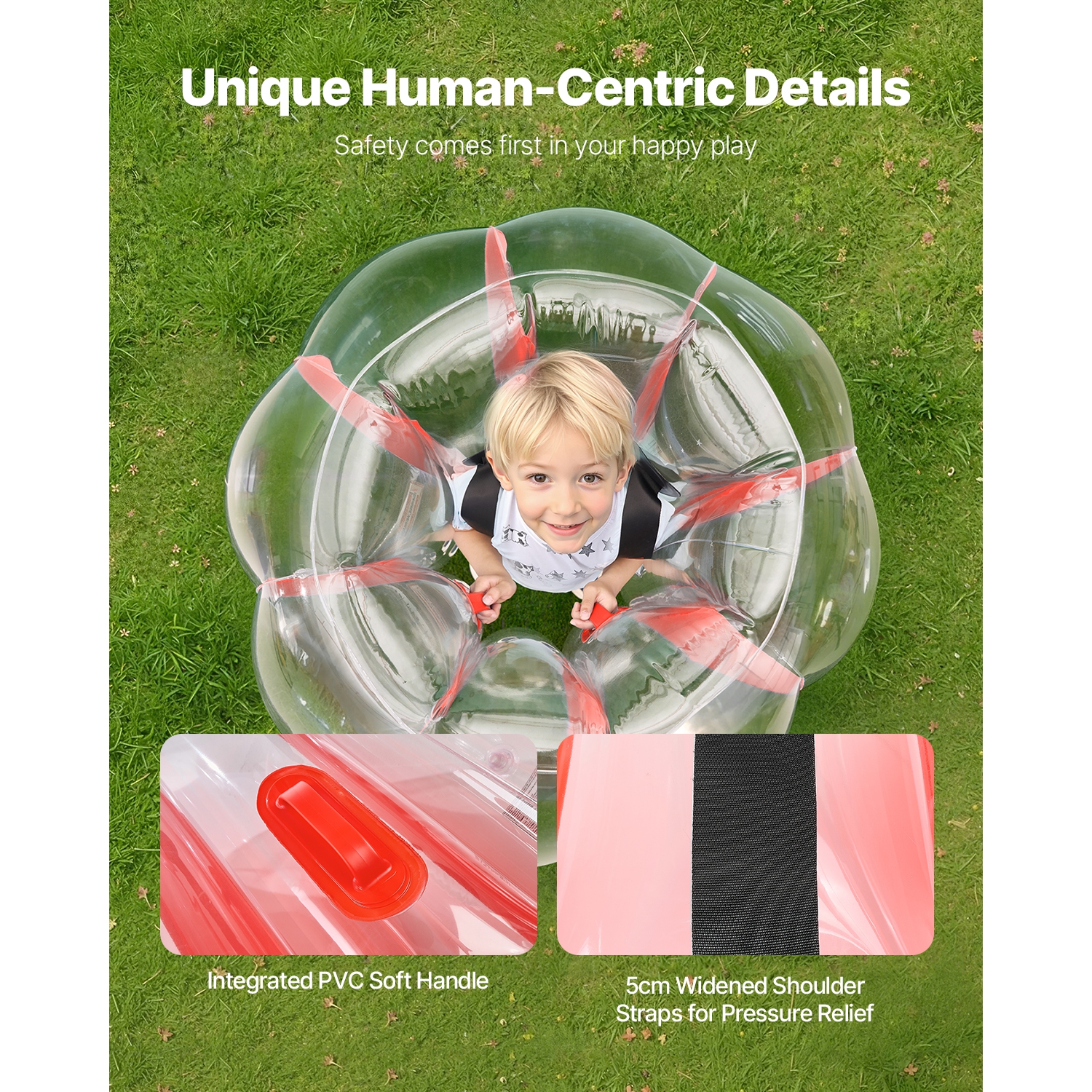 VEVOR 3FT/0.9M Inflatable Bumper Balls 2-Pack, Body Sumo Zorb Ball, Durable Thick PVC Human Hamster Bubble Knocker for Outdoor Sports Team Gaming