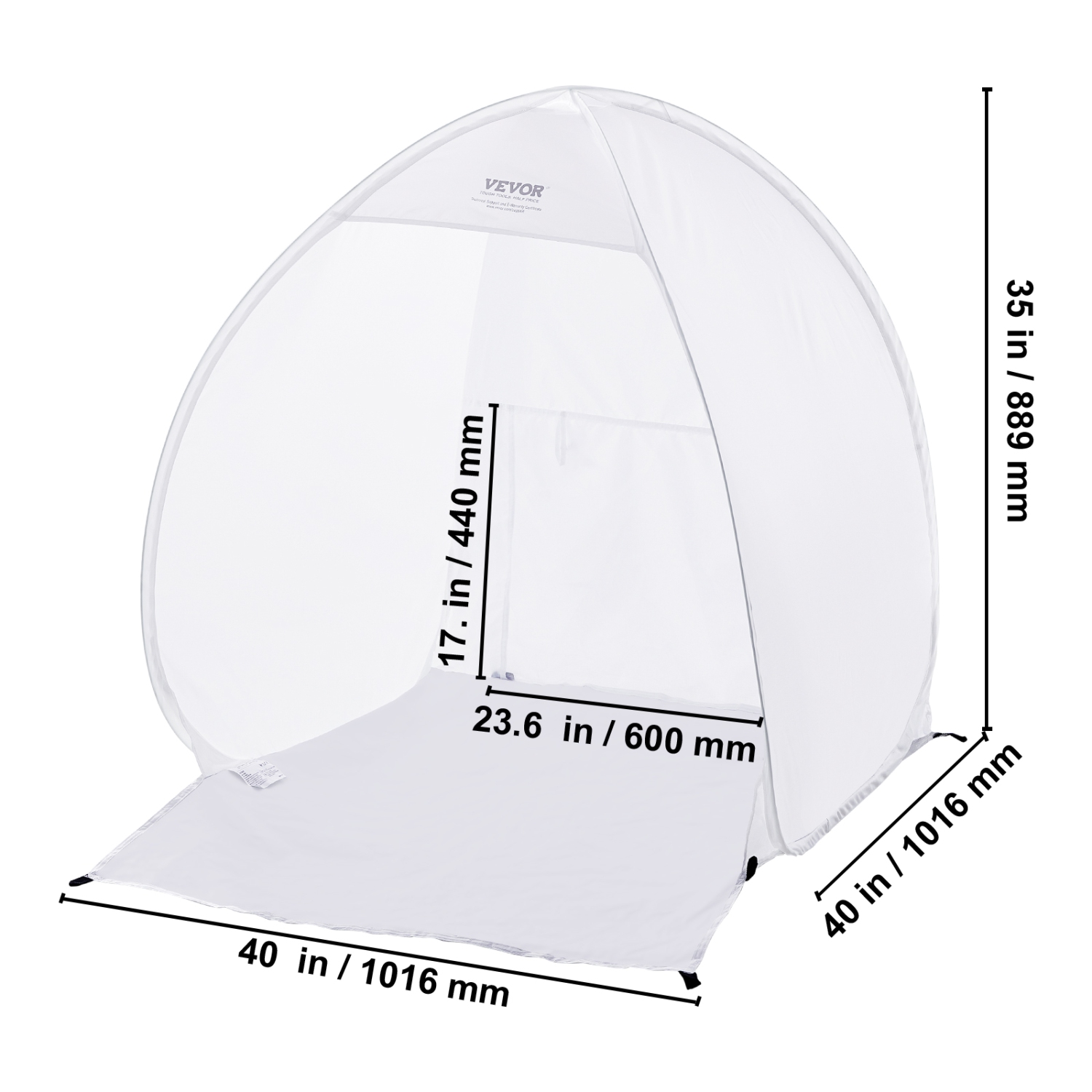 VEVOR 40x35x40in Spray Paint Shelter, Pop-Up Portable Spray Paint Tent with Built-In Floor, Exhaust Window and Storage Bag, Foldable Paint Booth for
