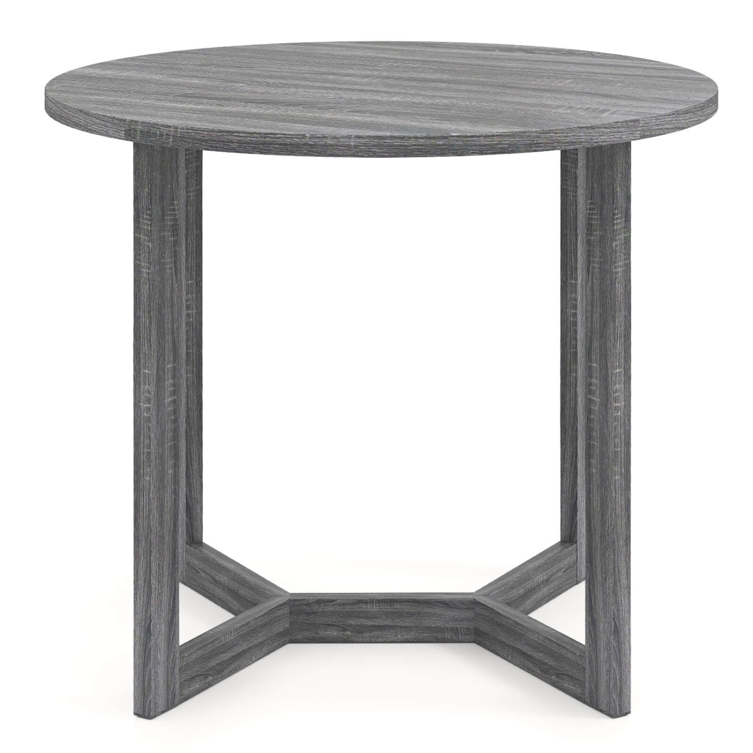 Costway 36 Inch Wood Dining Table for 2-4 People with Wing-shaped Pedestal Base Gray/Black