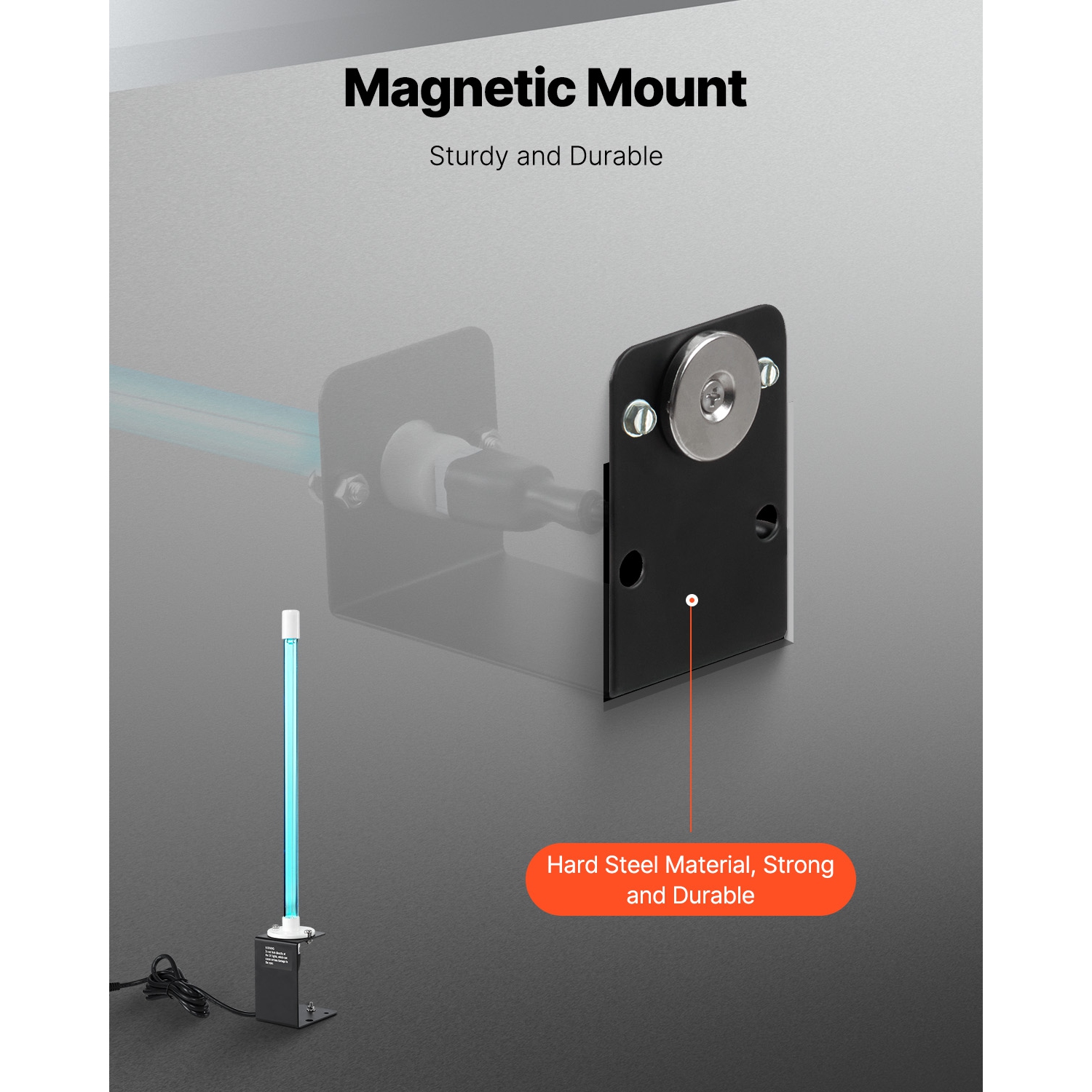 VEVOR 18W 14inch HVAC Air Purifier, UV UVC Light Coil Cleaner with Magnet in Duct for Ac Duct, Air Scrubber with 1 Replacement Bulb,HVAC UV lights