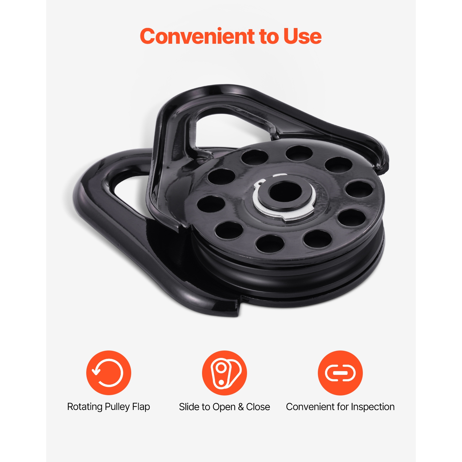 VEVOR 14.5 Ton Snatch Block for Winch Recovery, 32,000 lbs Break Strength, Work with 3/8 inch Rope, Offroad Recovery Accessory for Towing & Recovery