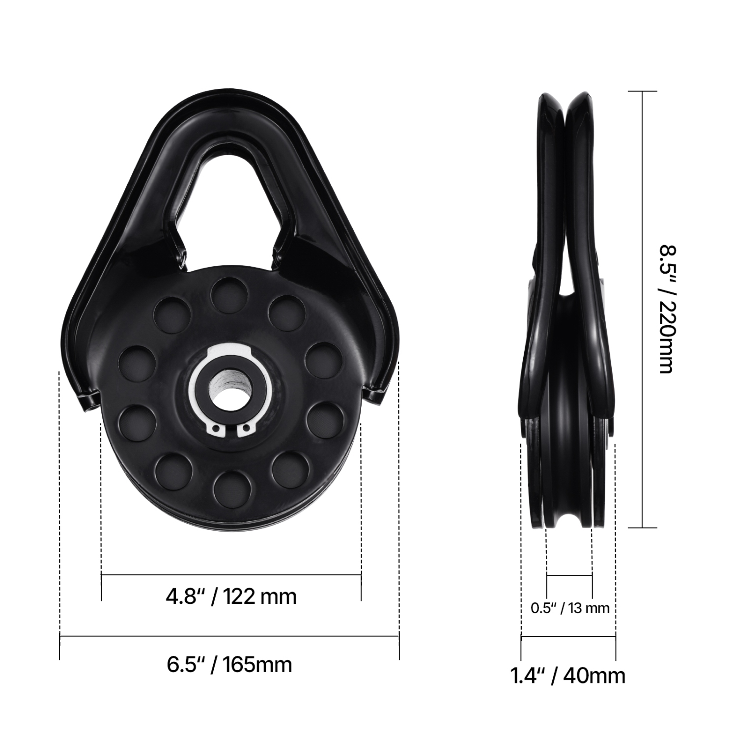 VEVOR 14.5 Ton Snatch Block for Winch Recovery, 32,000 lbs Break Strength, Work with 3/8 inch Rope, Offroad Recovery Accessory for Towing & Recovery