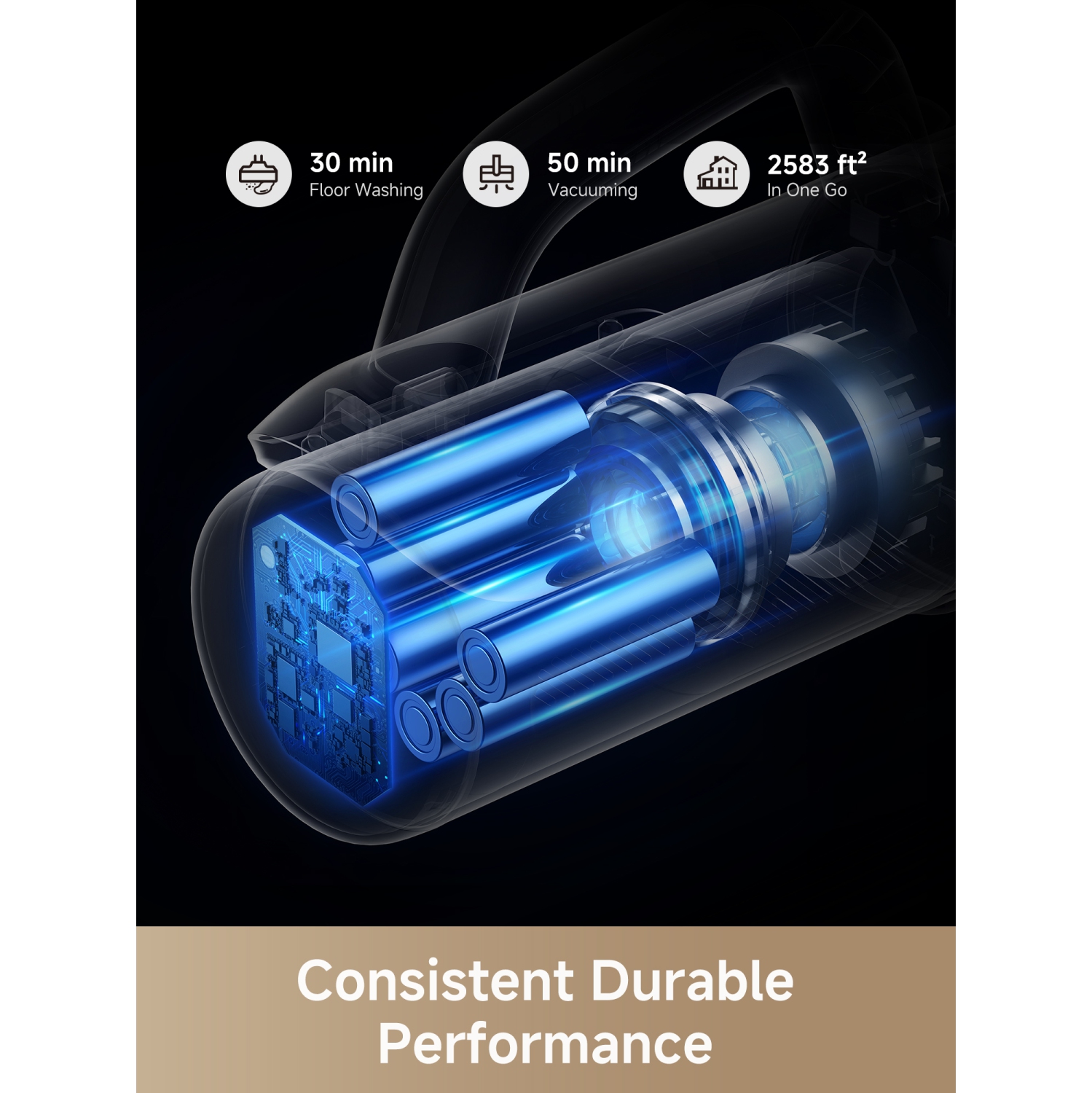 Mova K30 Mix Wet Dry Vacuum Cleaner, 4-in-1 Cordless Vacuum for Multi-Surface, 180° Lie-Flat Reach, 30Min 140°F Hot Air Drying, 0in Dual Edge,