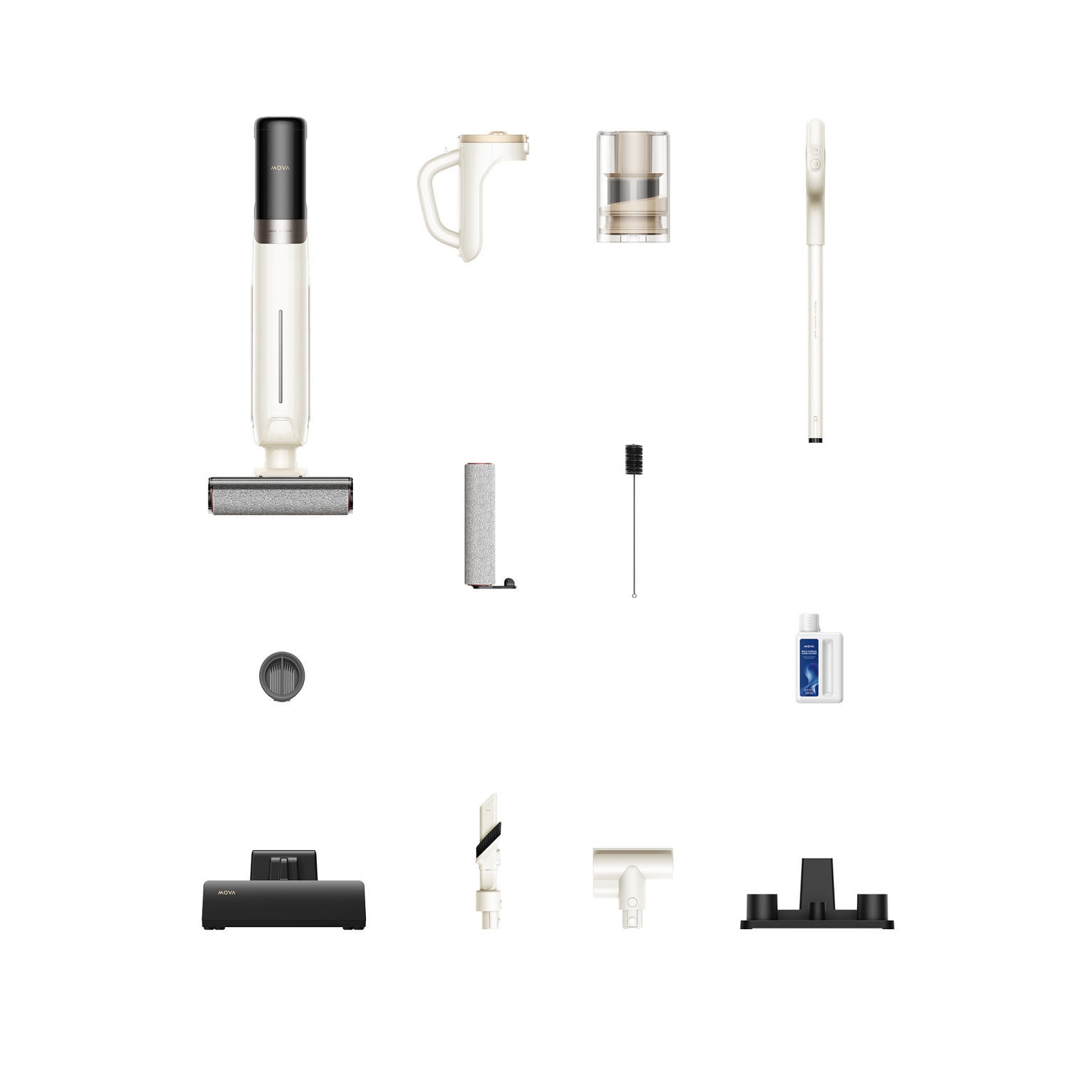 Mova K30 Mix Wet Dry Vacuum Cleaner, 4-in-1 Cordless Vacuum for Multi-Surface, 180° Lie-Flat Reach, 30Min 140°F Hot Air Drying, 0in Dual Edge,