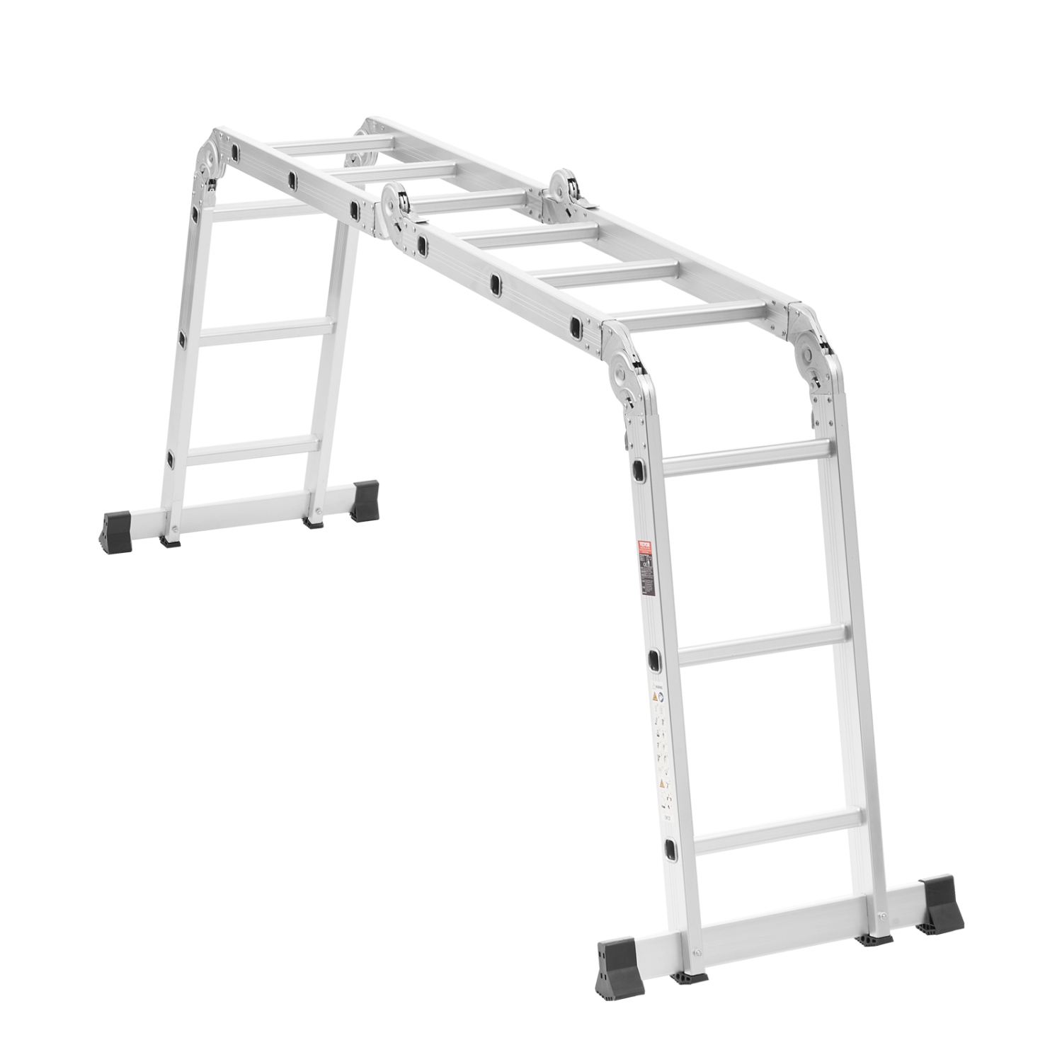 VEVOR 7-in-1 Tall Step Ladder, A Frame 3 Step Adjustable Telescoping Ladder, 12ft Reach Height Heavy Duty Extension Ladder, 330 lbs Capacity for
